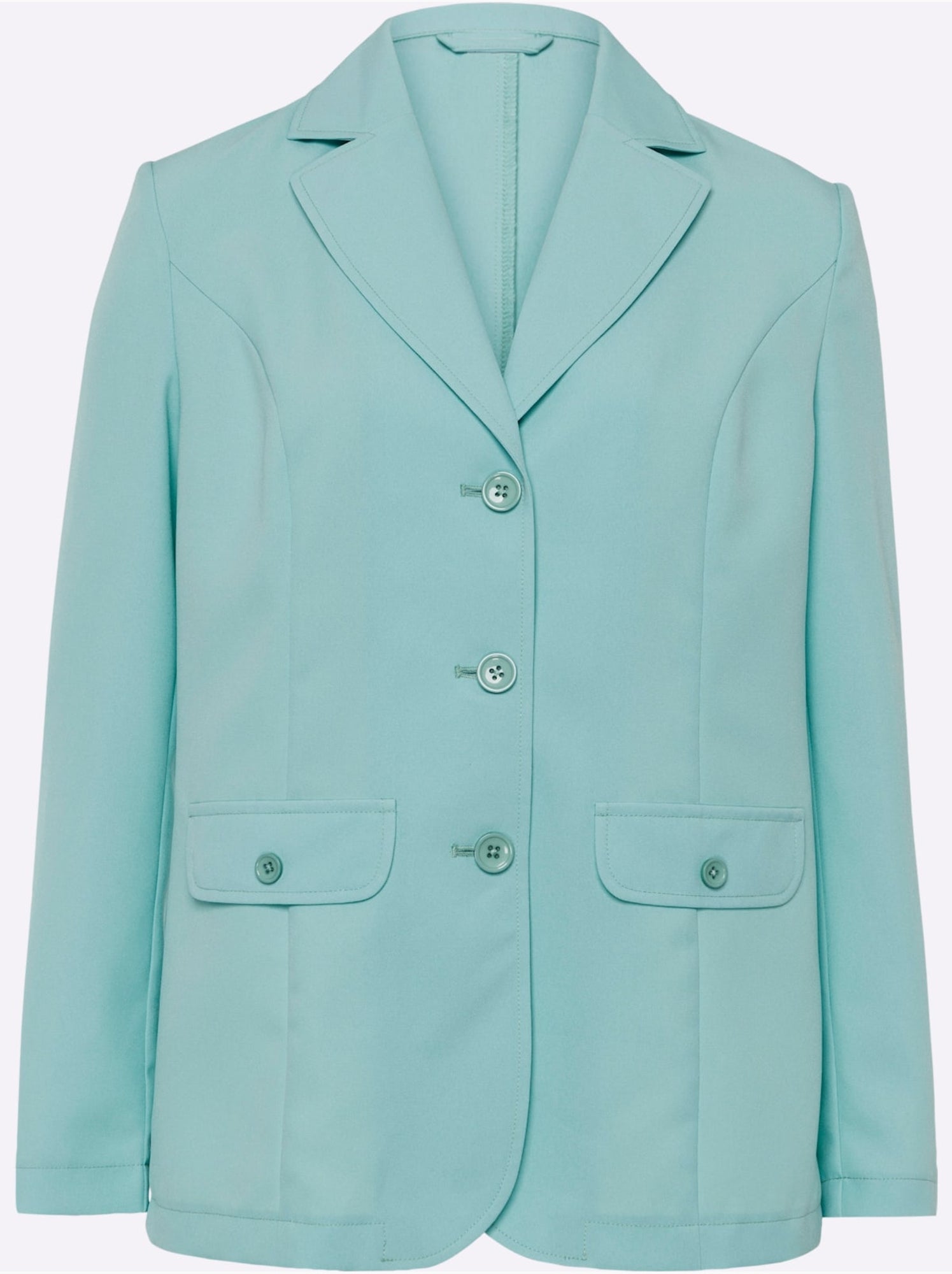 Blazer de costume femme avec col à revers et deux fausses poches - taille standard - moda vilona - Menthe
