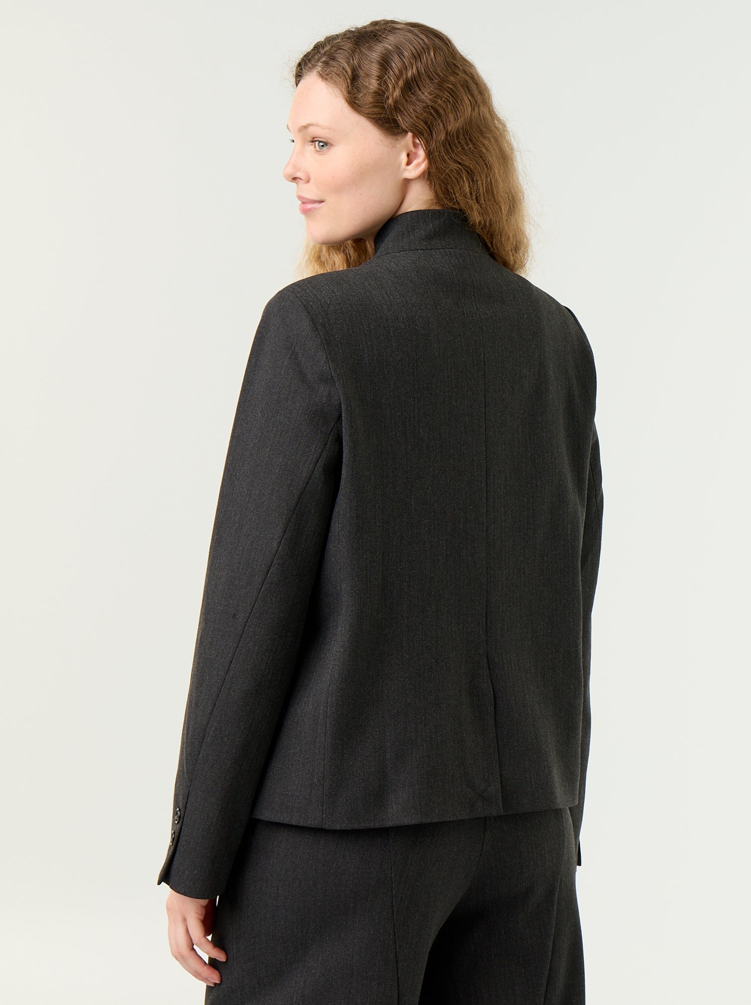 Blazer à col montant avec effet croisé - Gris