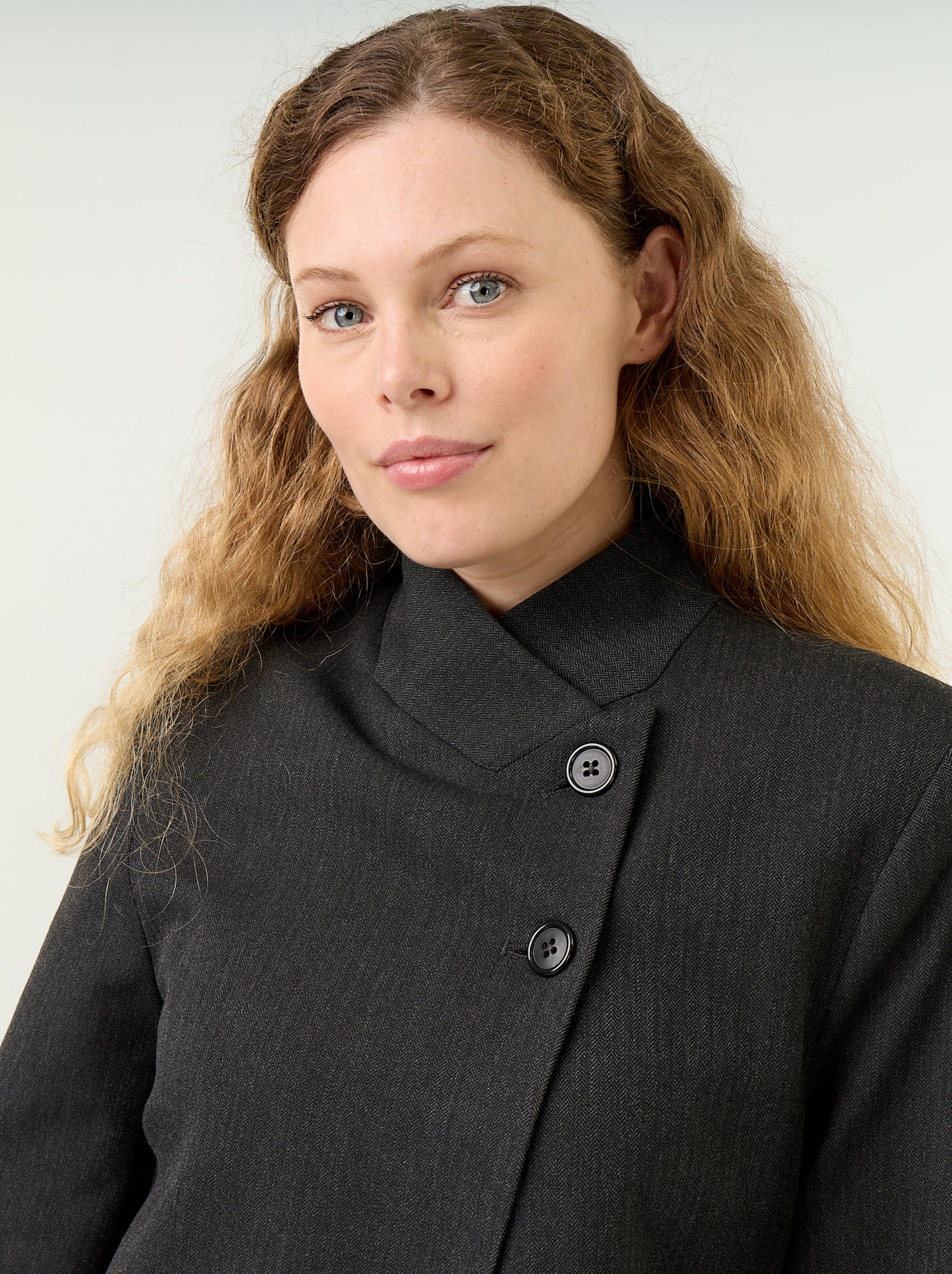 Blazer à col montant avec effet croisé - Gris