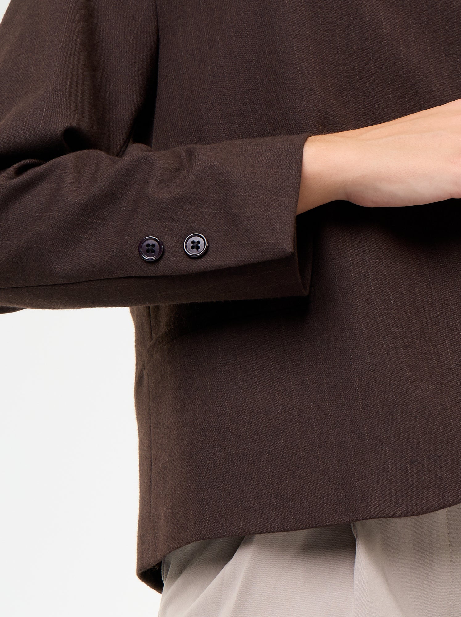 Blazer à col montant avec effet croisé - Marron