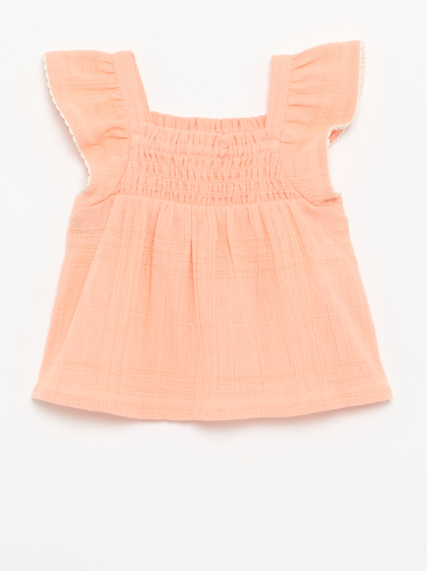 Blouse à bretelles en dobby - Orange