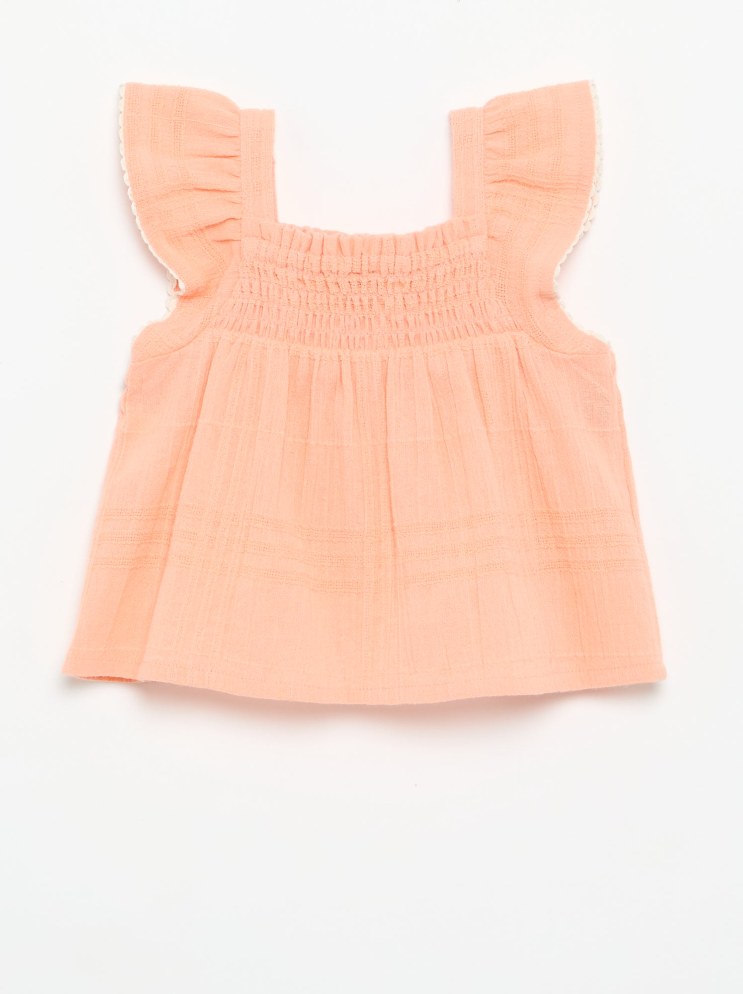Blouse à bretelles en dobby - Orange