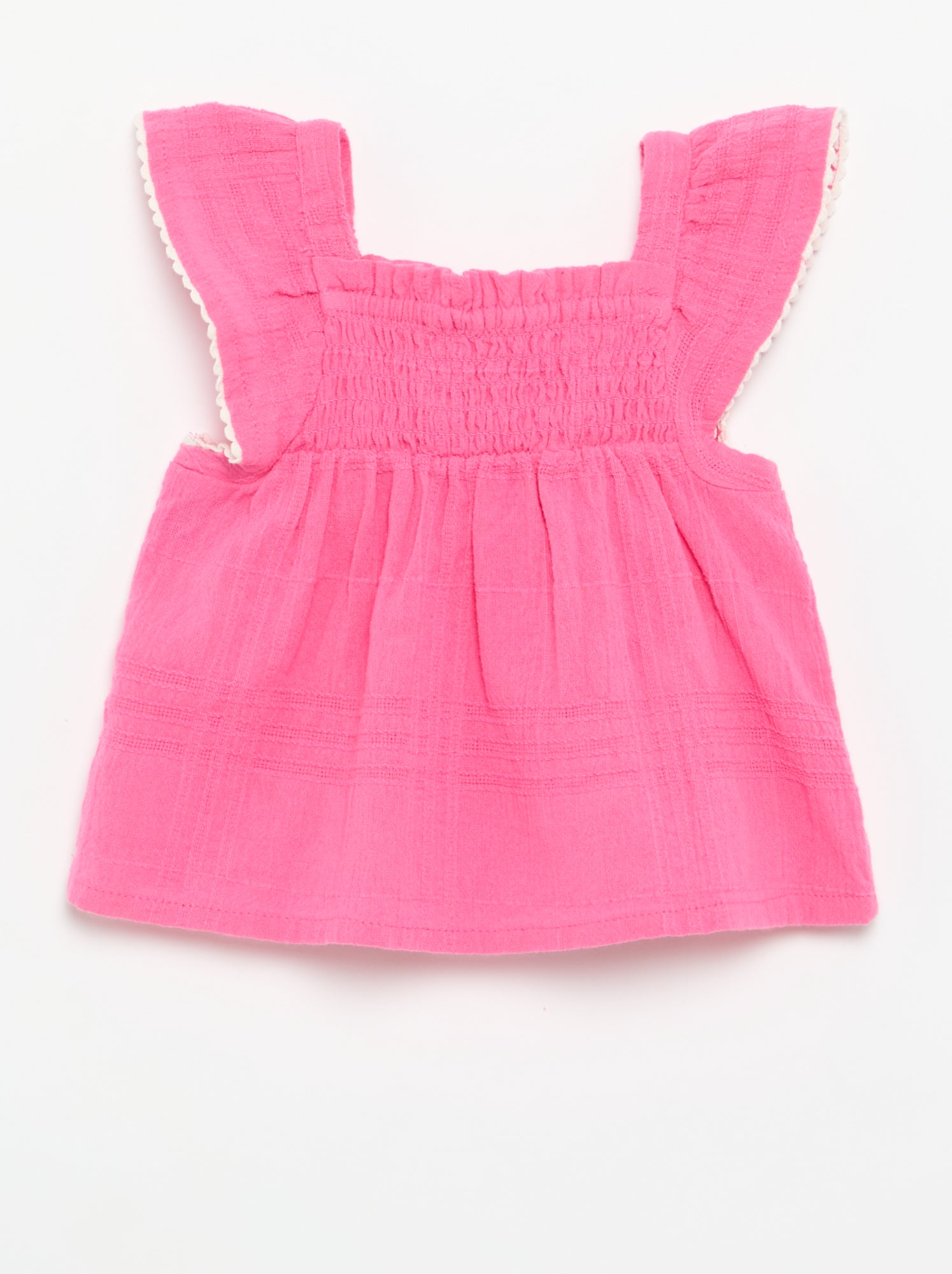 Blouse à bretelles en dobby - Rose