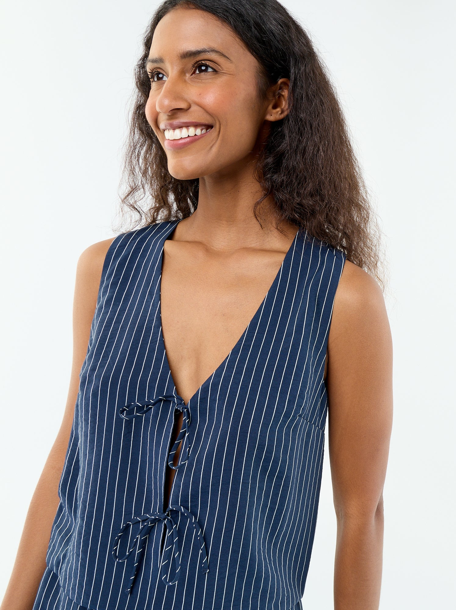 Blouse avec nœuds - Bleu