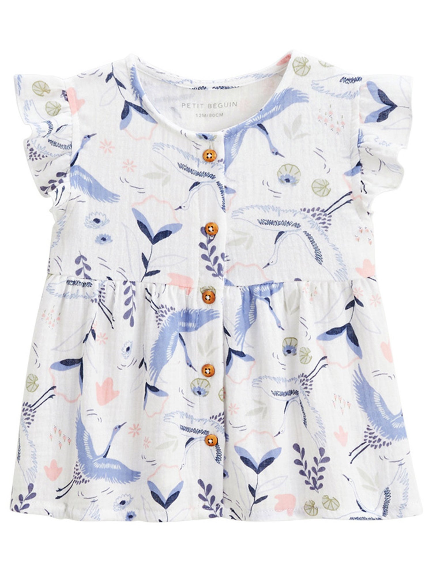 Blouse bébé en gaze de coton tiana - Ecru