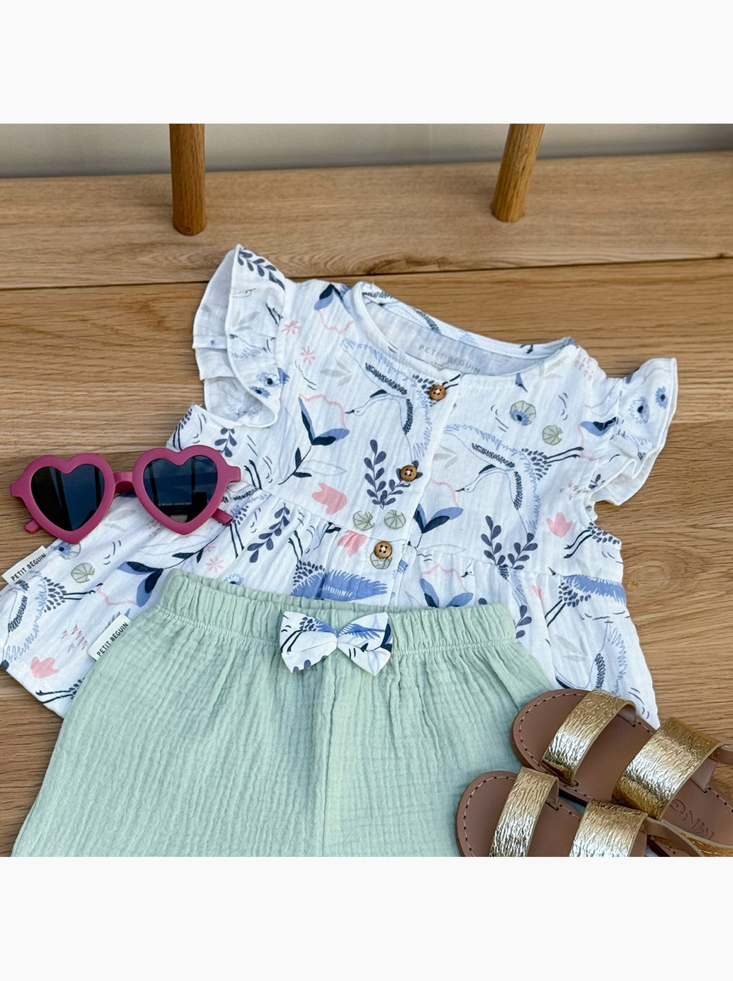 Blouse bébé en gaze de coton tiana - Ecru