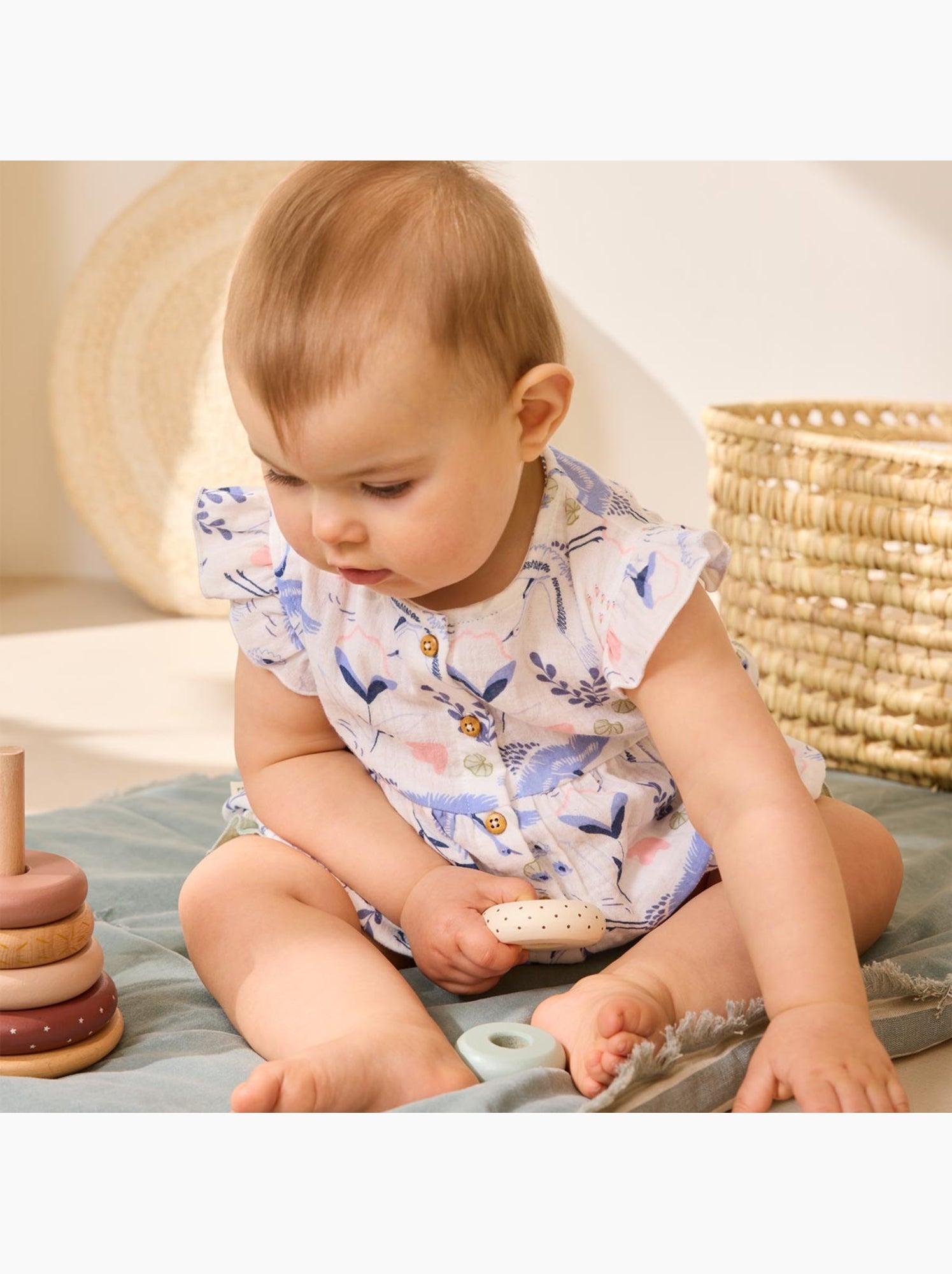 Blouse bébé en gaze de coton tiana - Ecru