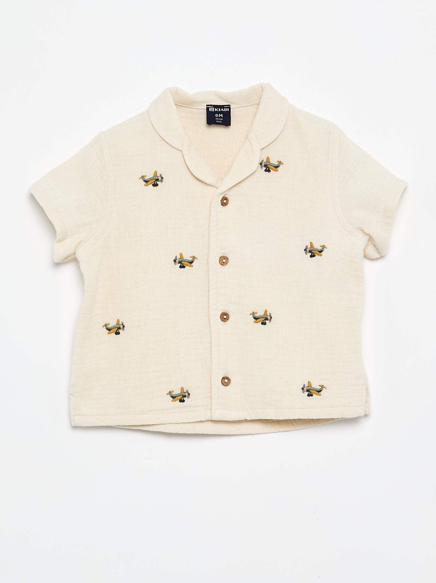 Blouse brodée en gaze de coton - Blanc