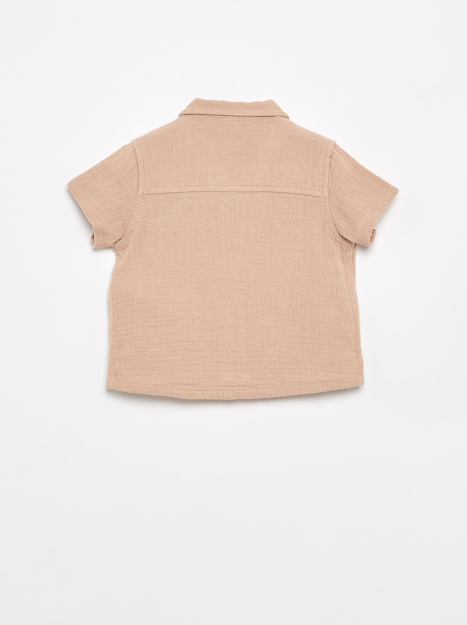 Blouse brodée en gaze de coton - Marron