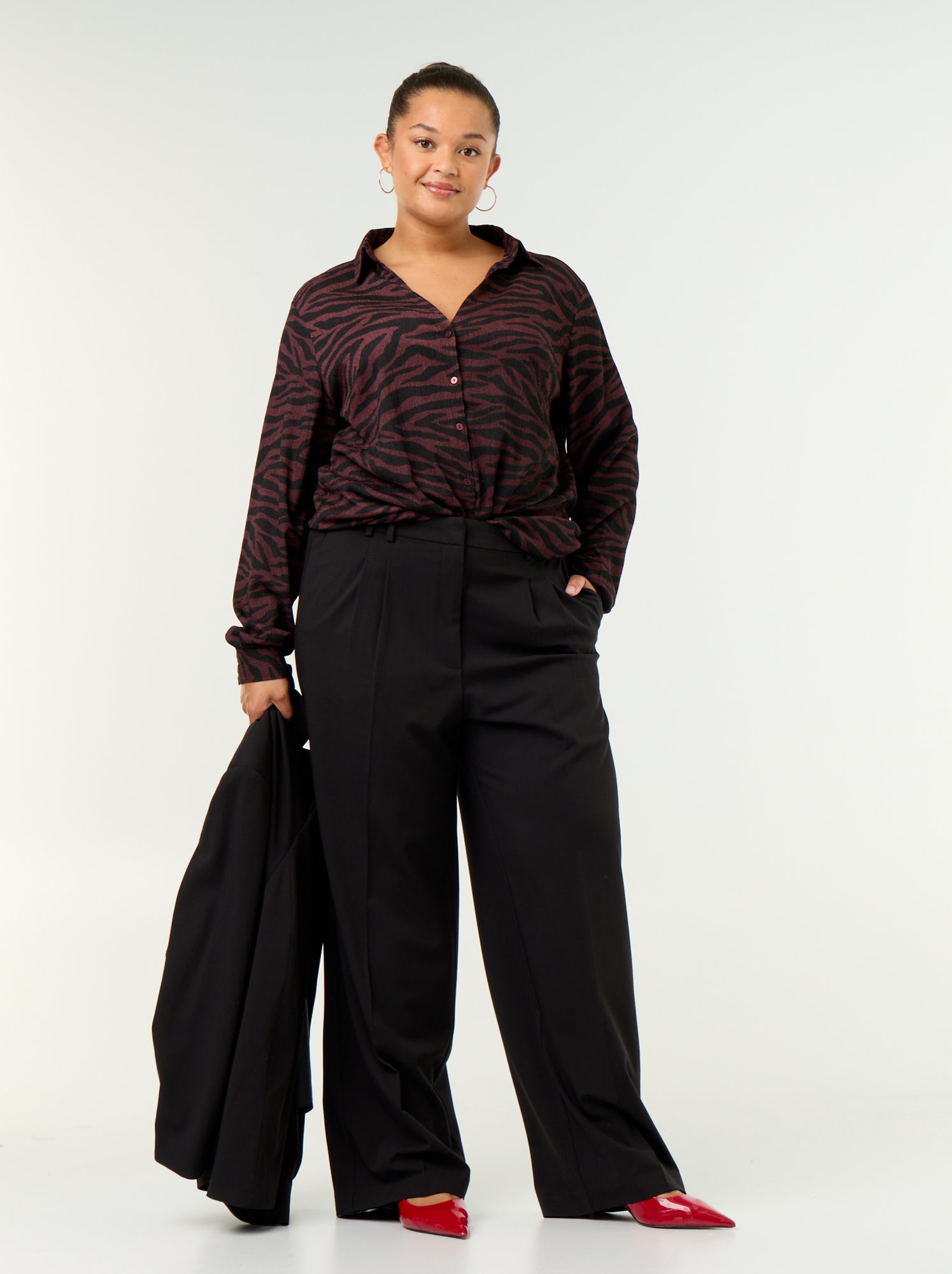Blouse crêpée imprimée - Violet