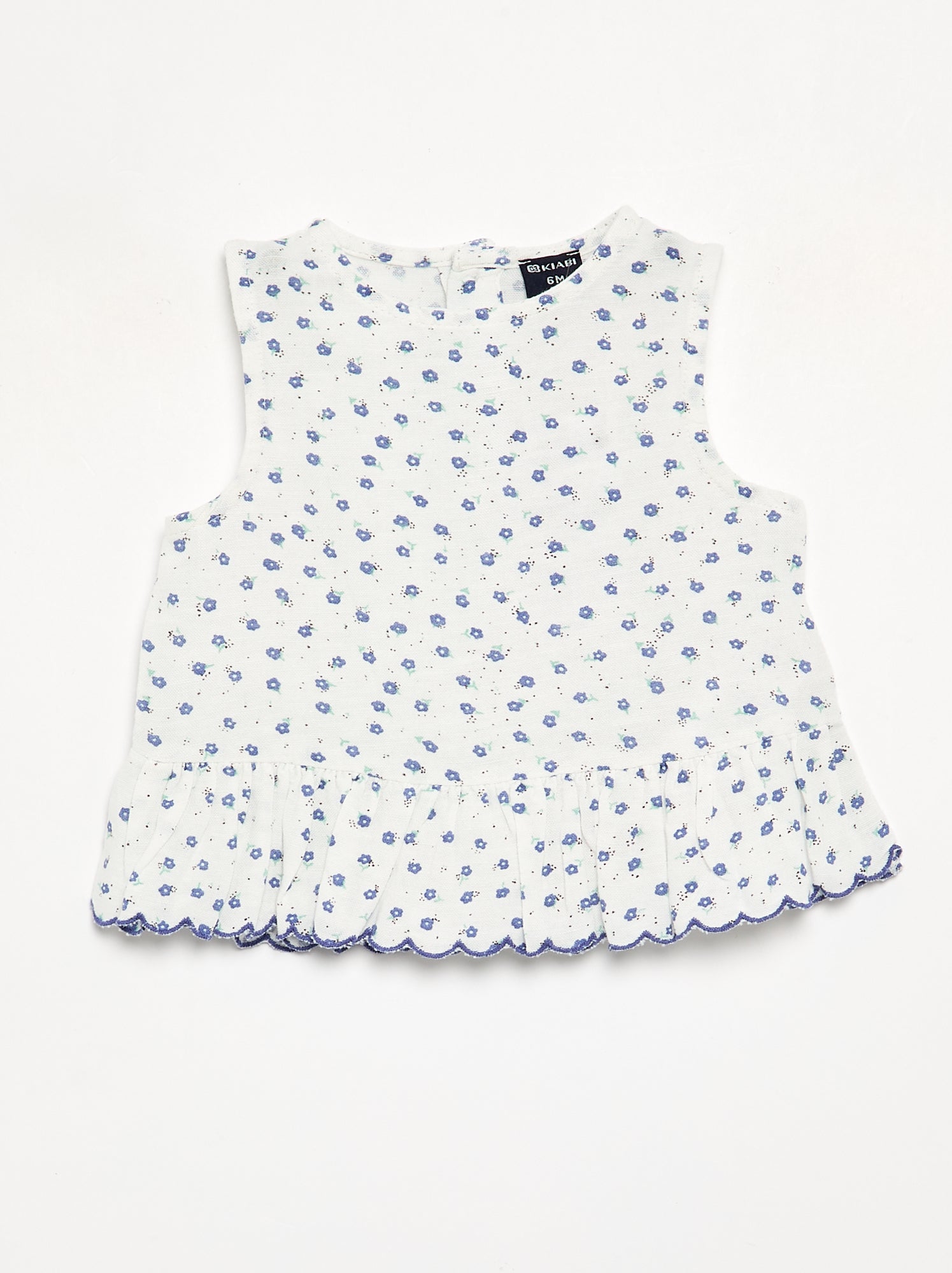 Blouse en voile de coton - Bleu