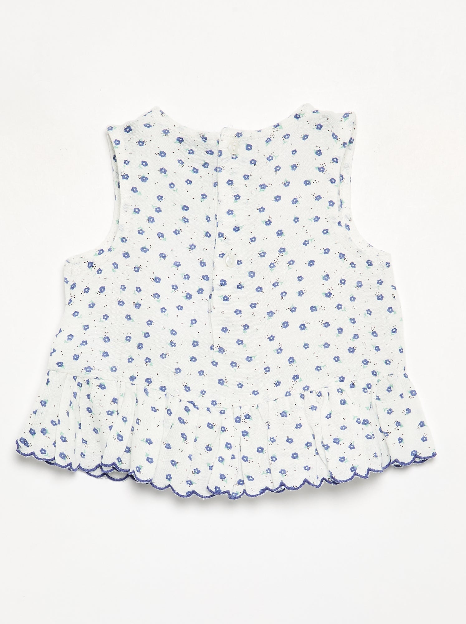 Blouse en voile de coton - Bleu