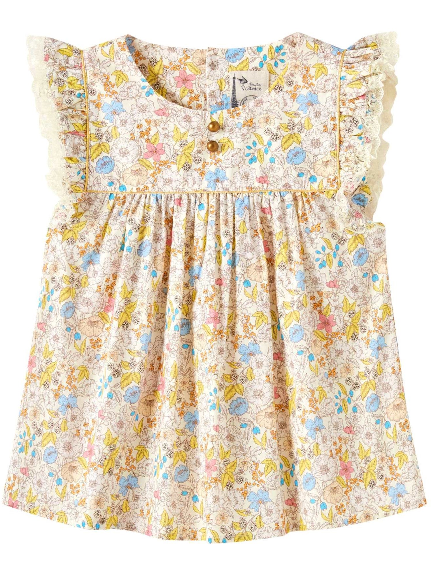 Blouse    Fleurie Liberty  APPOLINE - La Faute à Voltaire - Jaune