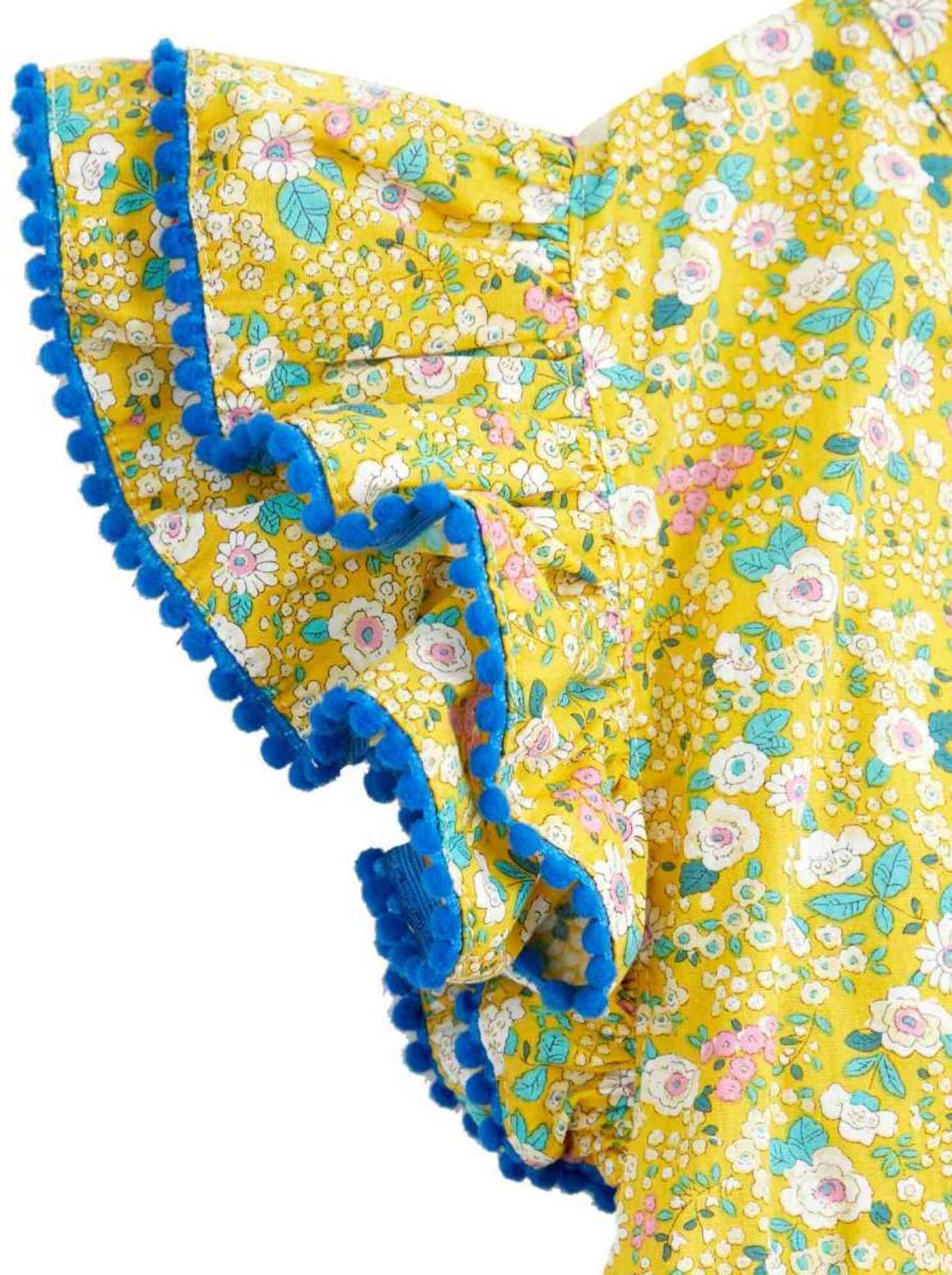 Blouse  Fleurie  et  roi à Manches Papillons  BUTTERFLY - La Faute à Voltaire - Jaune