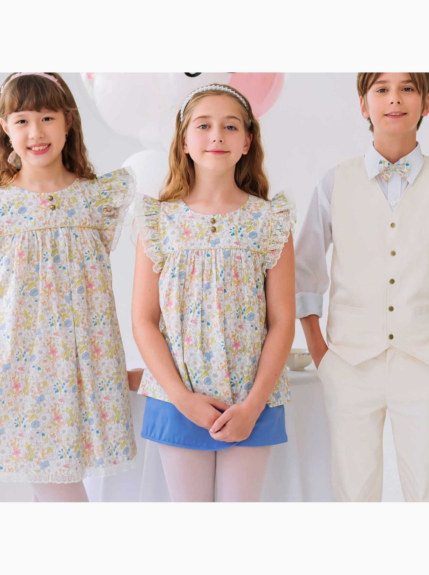 Blouse    Fleurie Liberty  APPOLINE - La Faute à Voltaire - Blanc/Jaune/Rose
