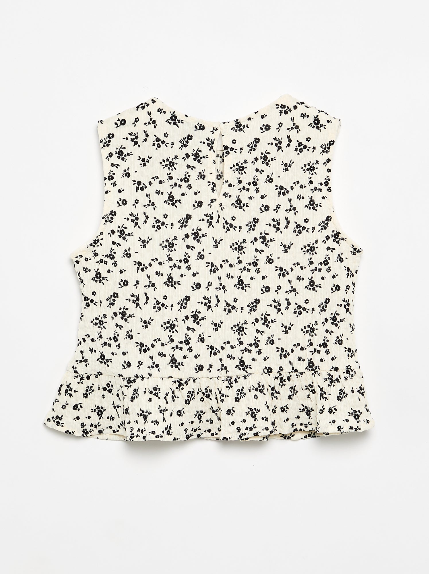 Blouse gaufrée sans manches - Beige (FZP58_3)