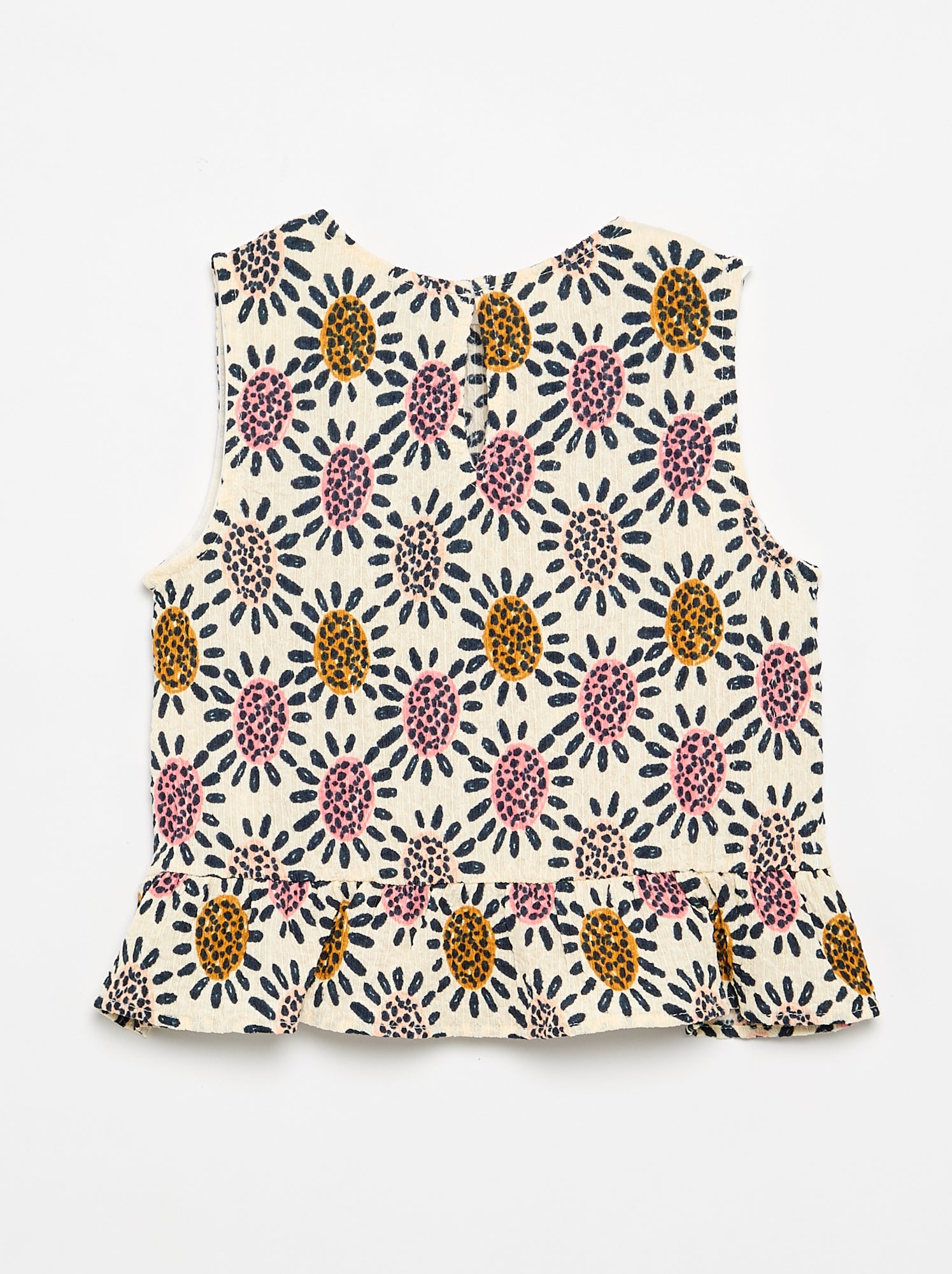 Blouse gaufrée sans manches - Beige (FZP58_4)