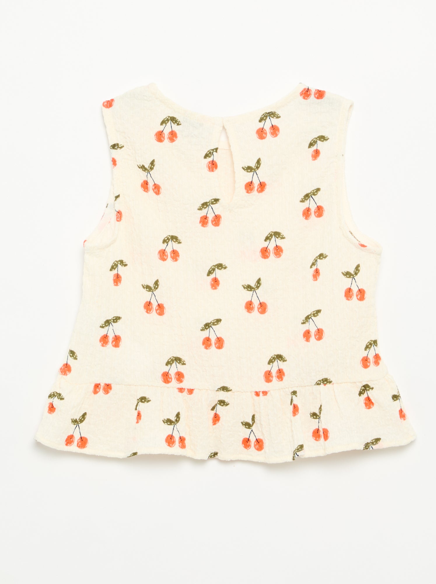 Blouse gaufrée sans manches - Blanc