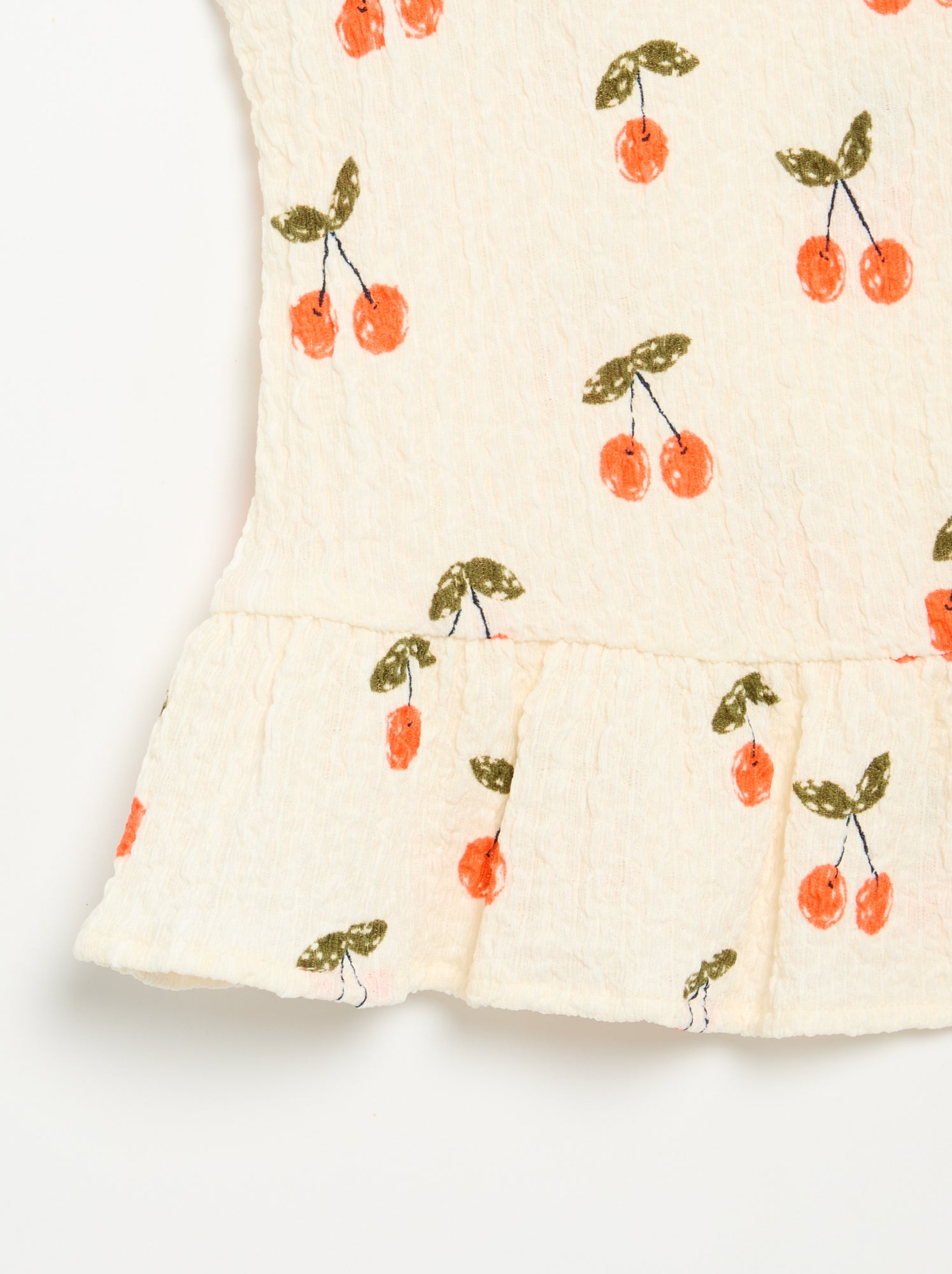Blouse gaufrée sans manches - Blanc