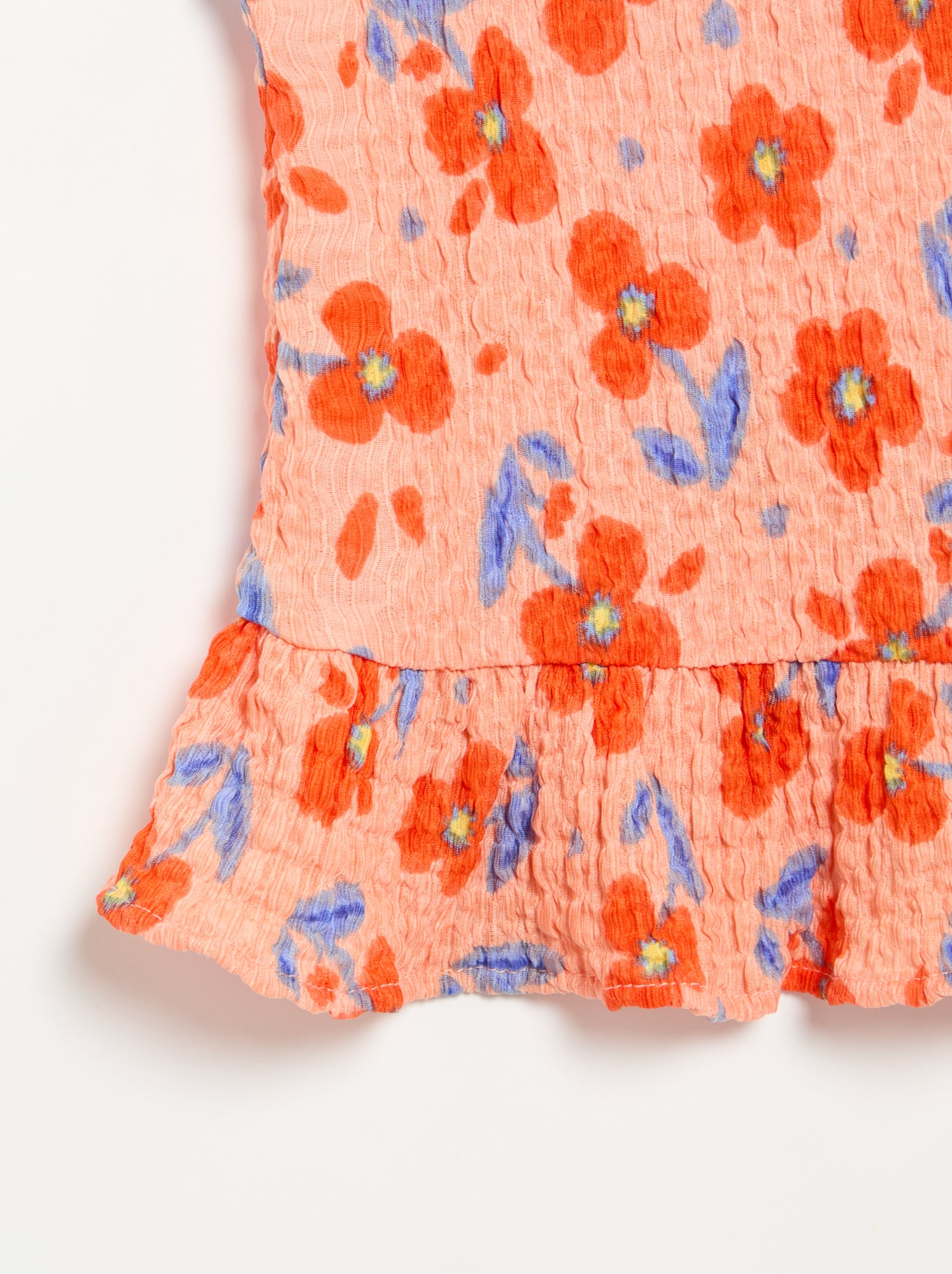 Blouse gaufrée sans manches - Orange