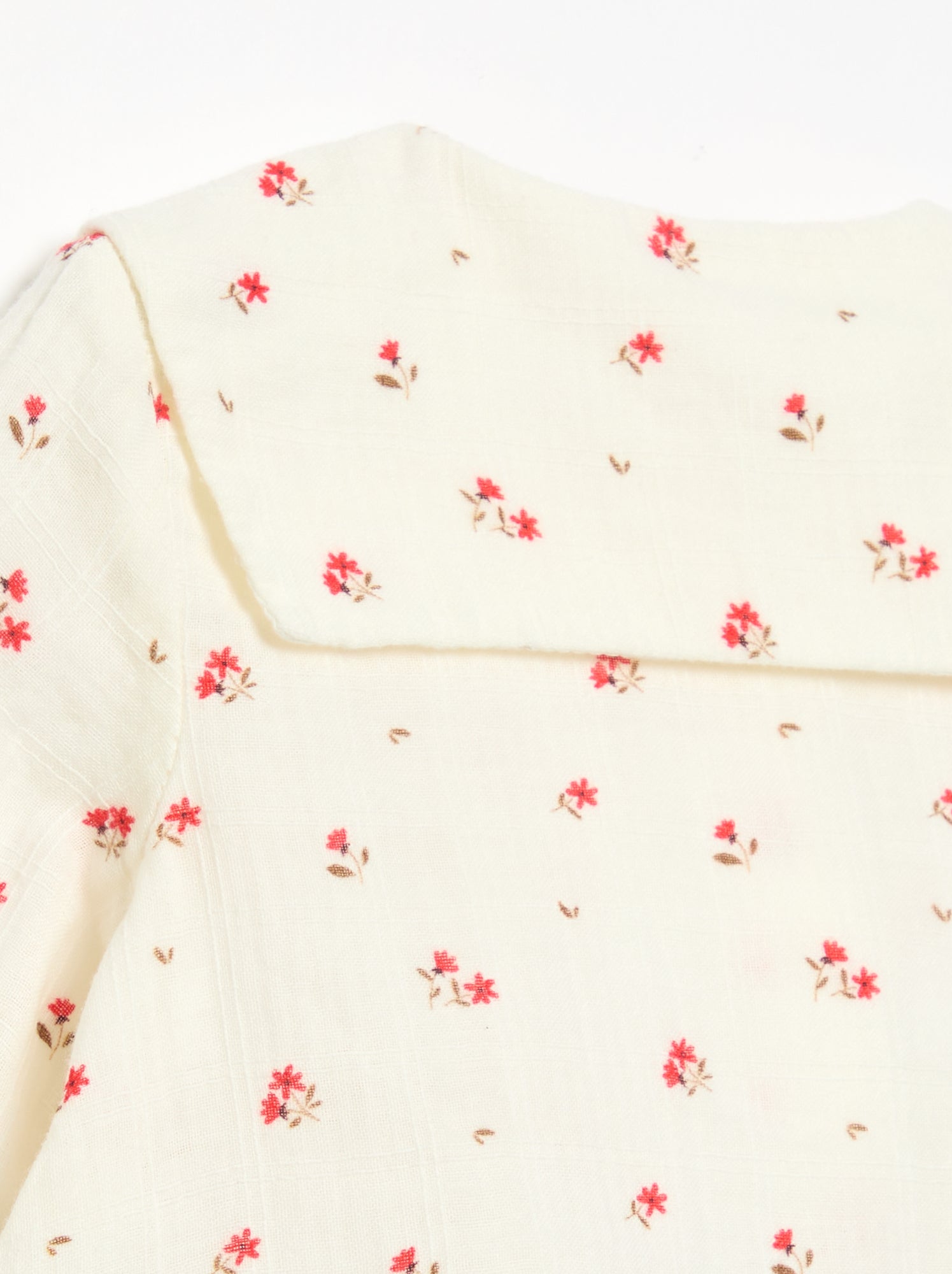 Blouse gaze de coton boutonné - Blanc