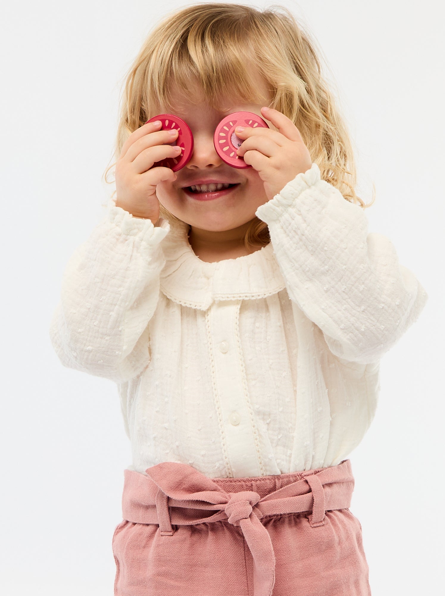 Blouse plumetis en gaze de coton - blanc