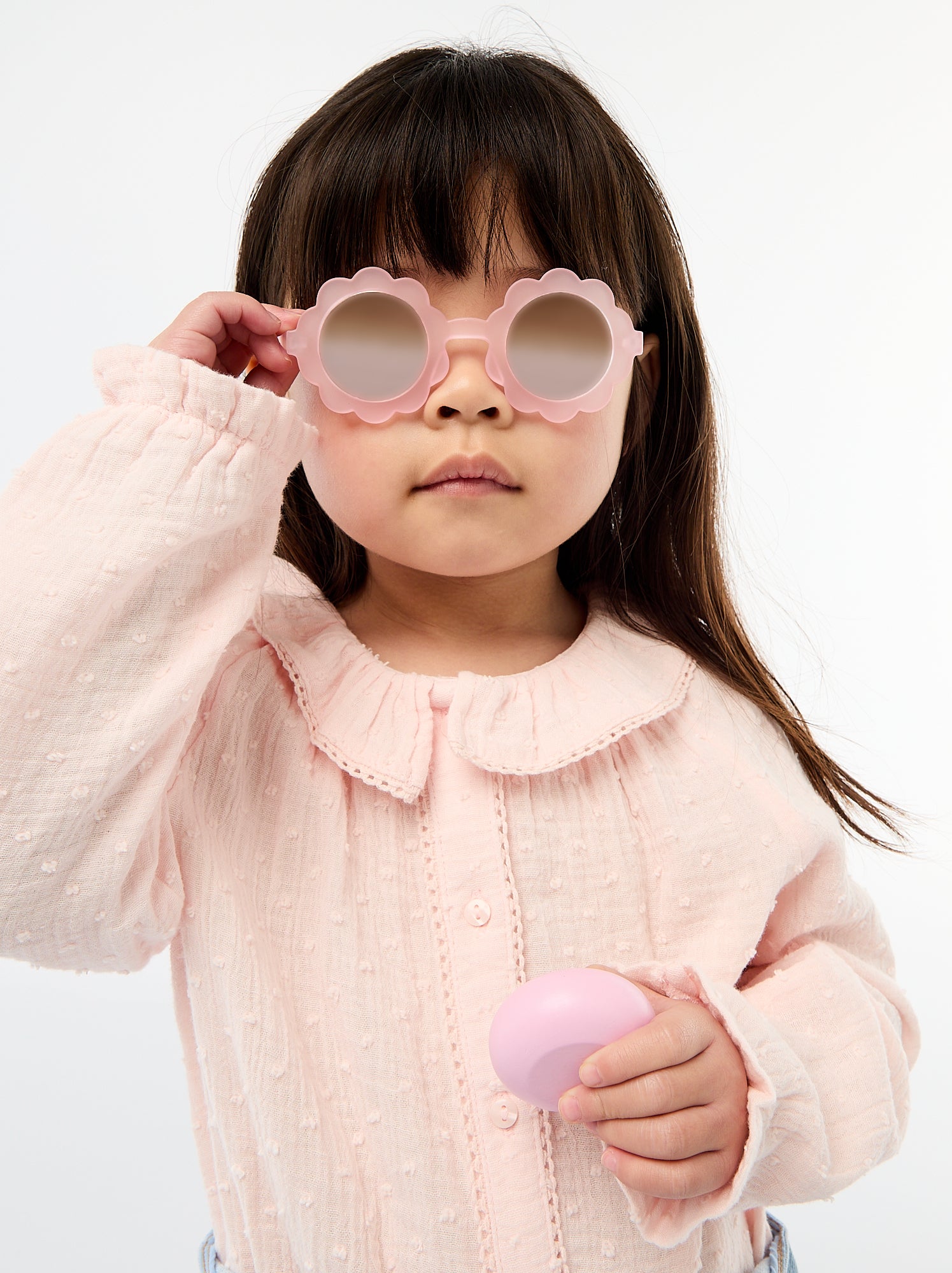 Blouse plumetis en gaze de coton - Rose