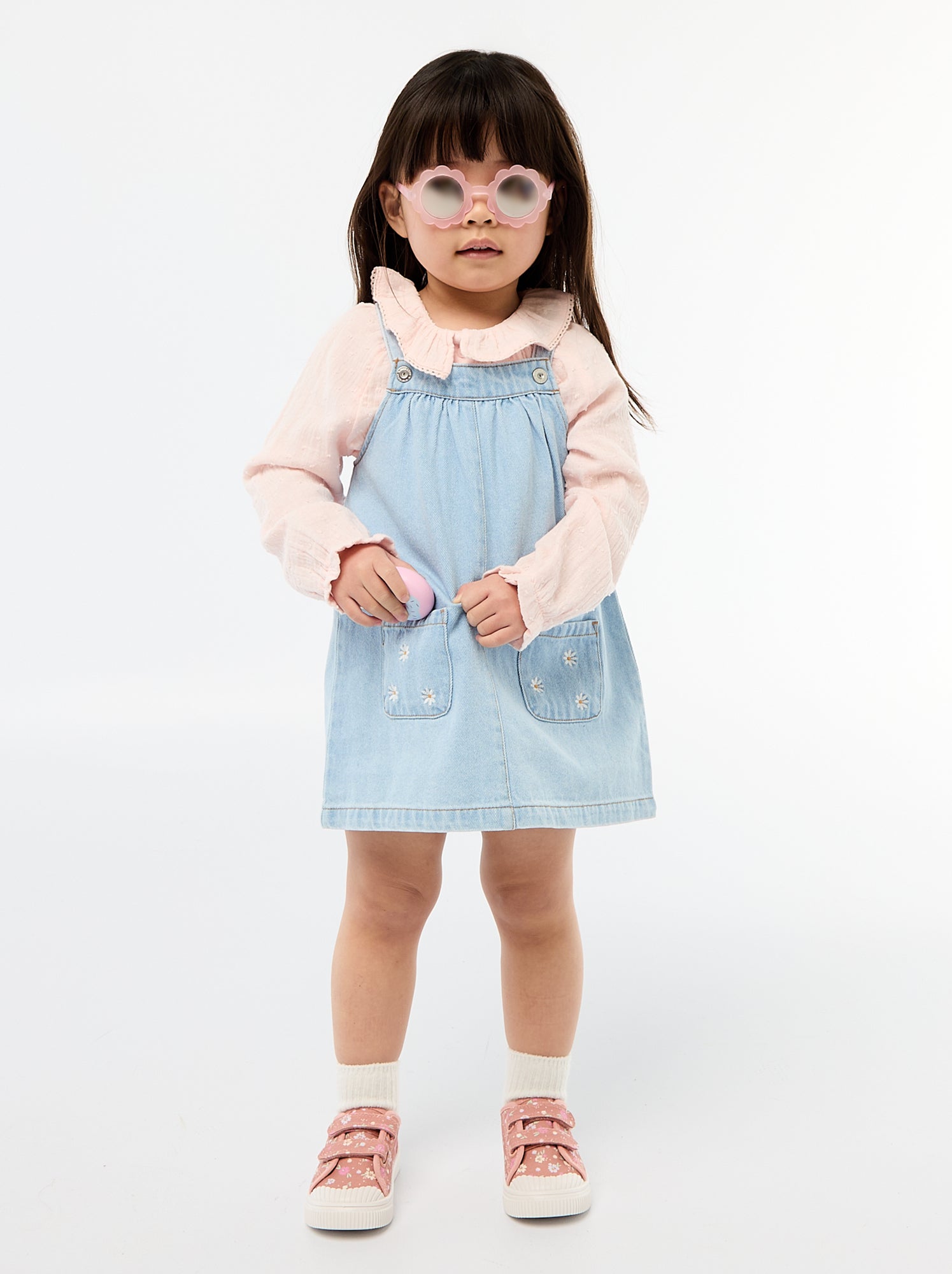 Blouse plumetis en gaze de coton - Rose