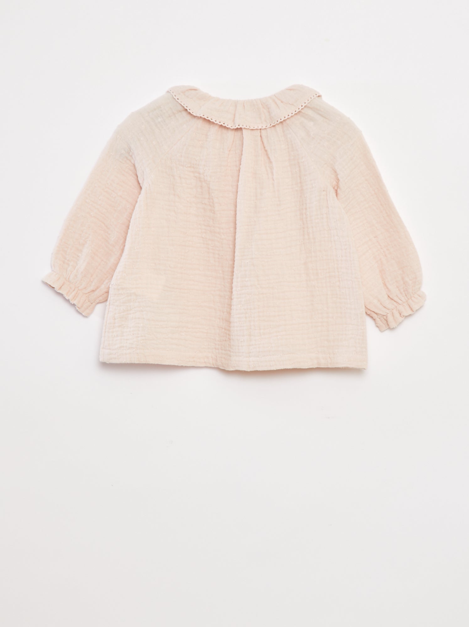 Blouse plumetis en gaze de coton - Rose