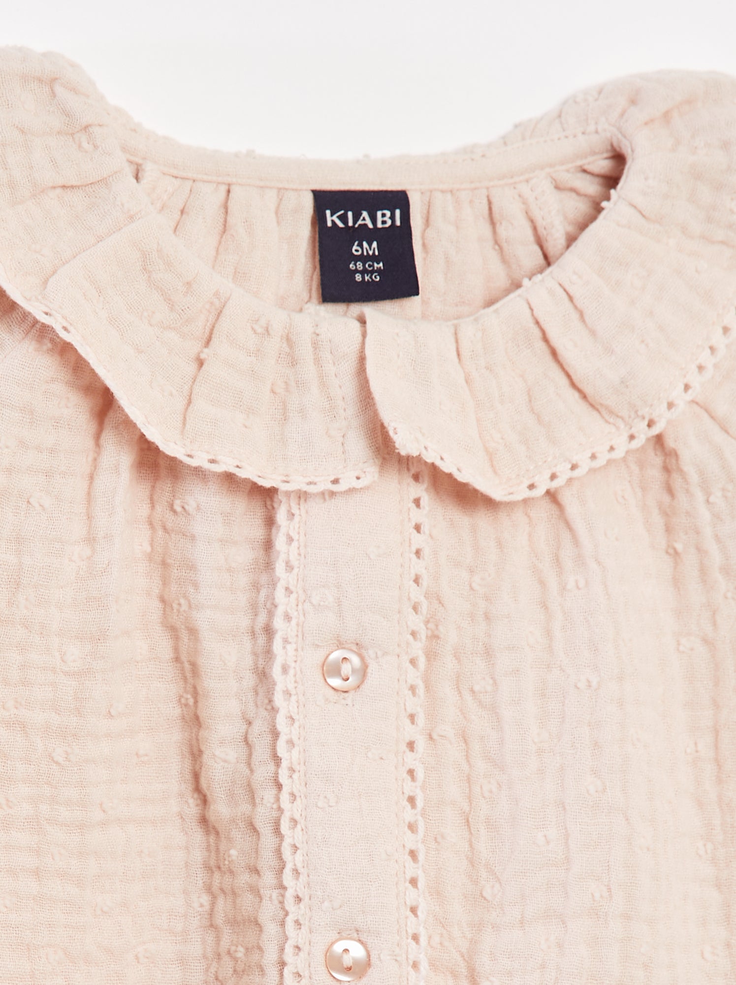 Blouse plumetis en gaze de coton - Rose