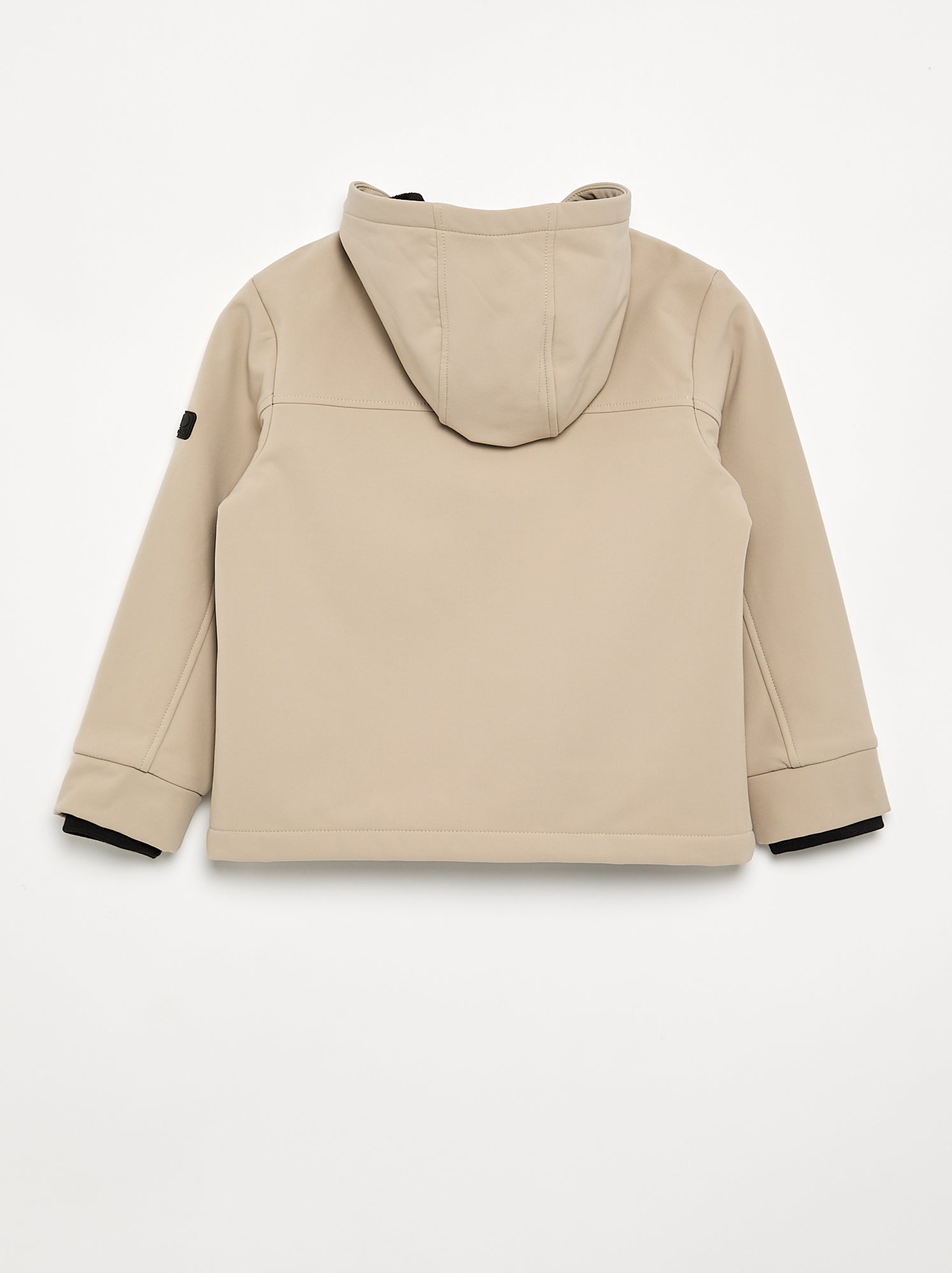 Blouson à capuche doublé en micro polaire - Beige