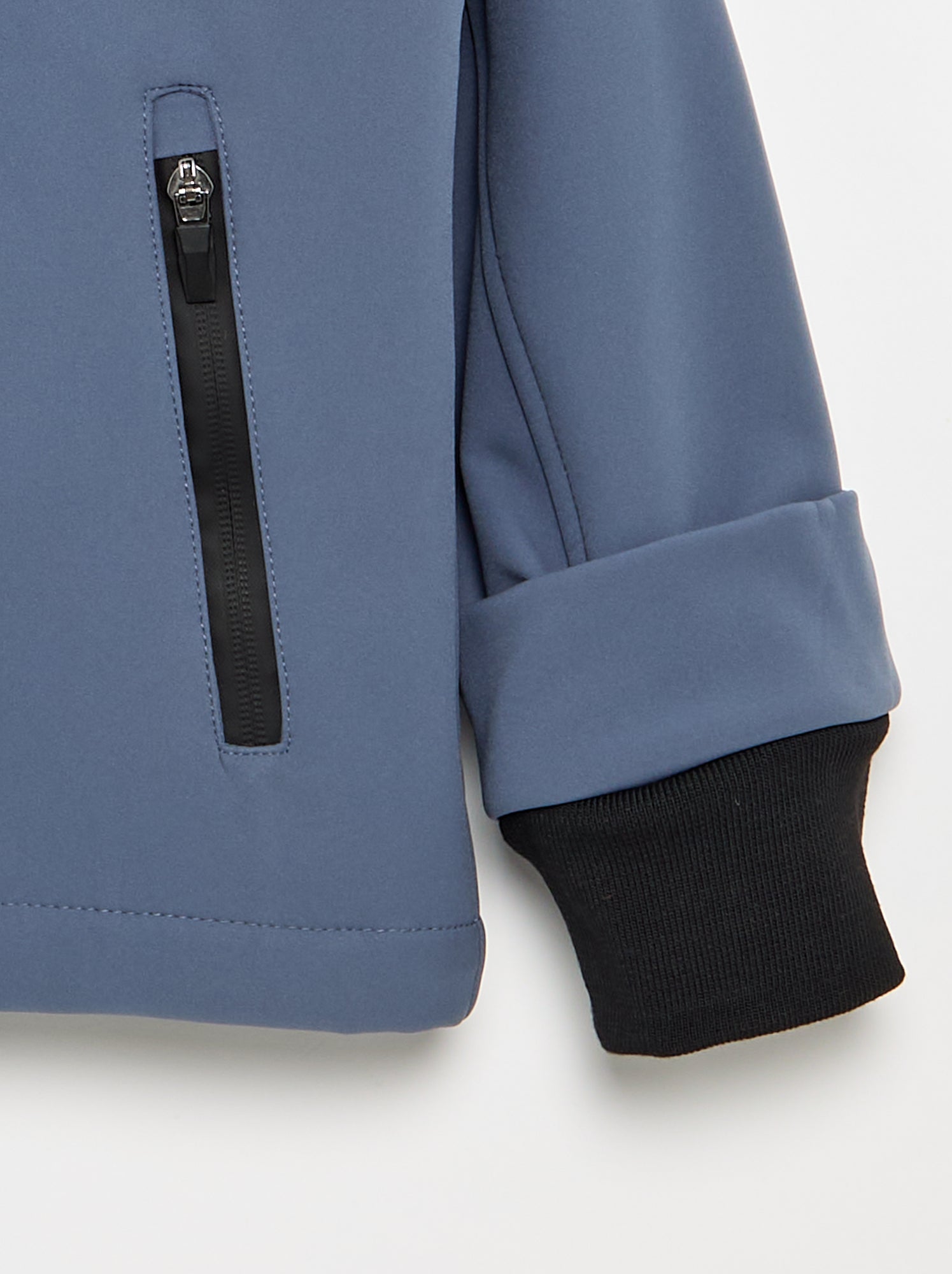 Blouson à capuche doublé en micro polaire - Gris