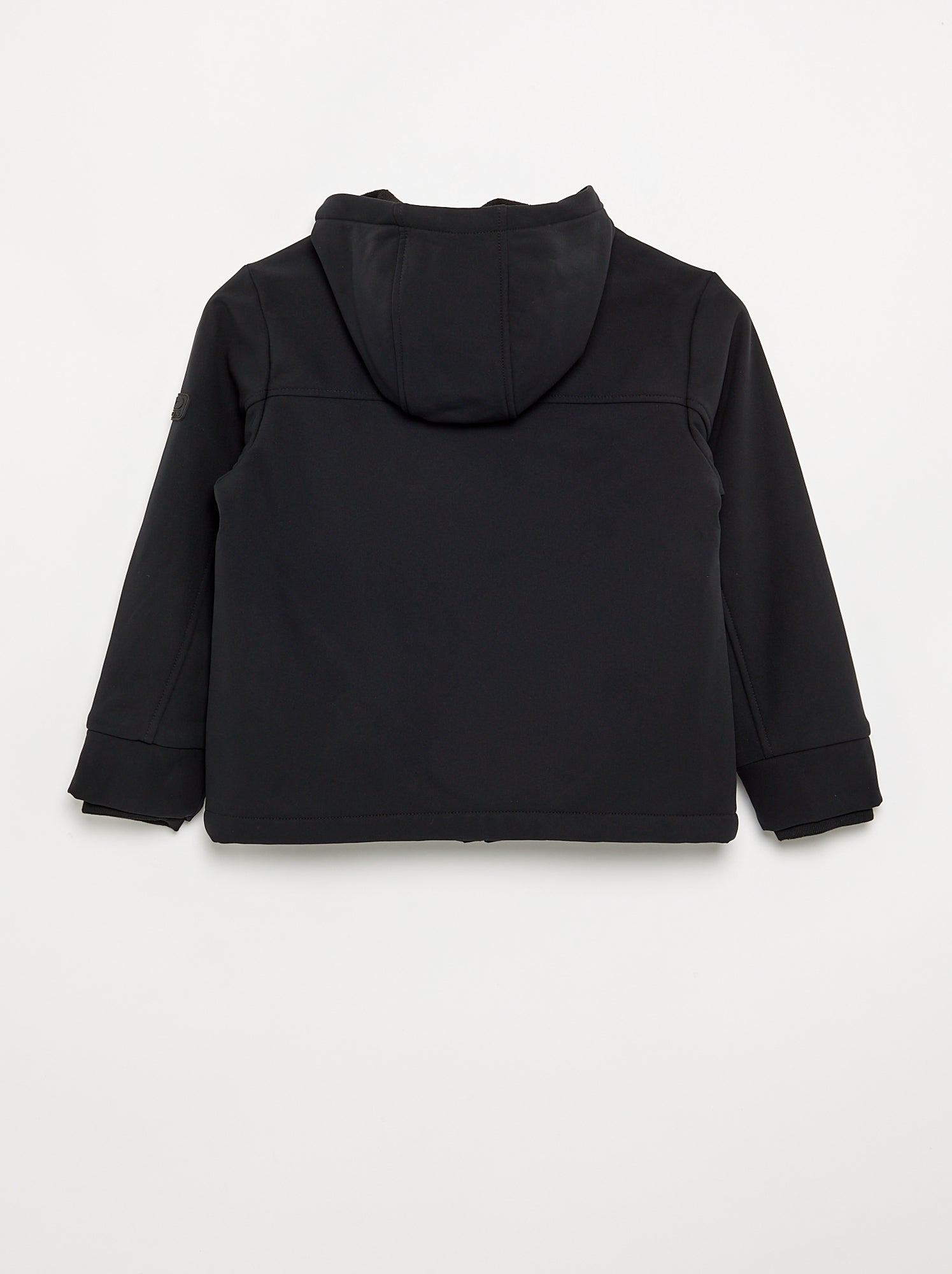 Blouson à capuche doublé en micro polaire - Noir