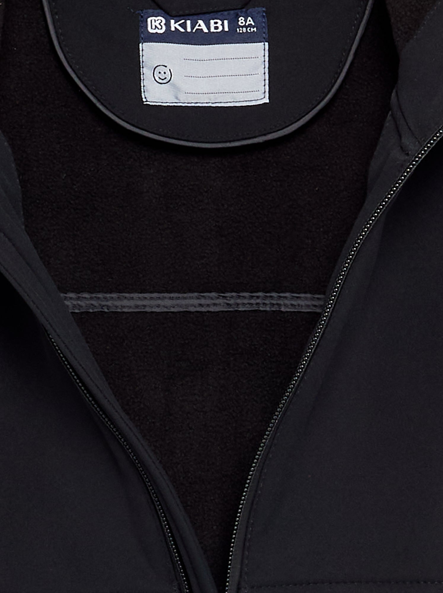 Blouson à capuche doublé en micro polaire - Noir