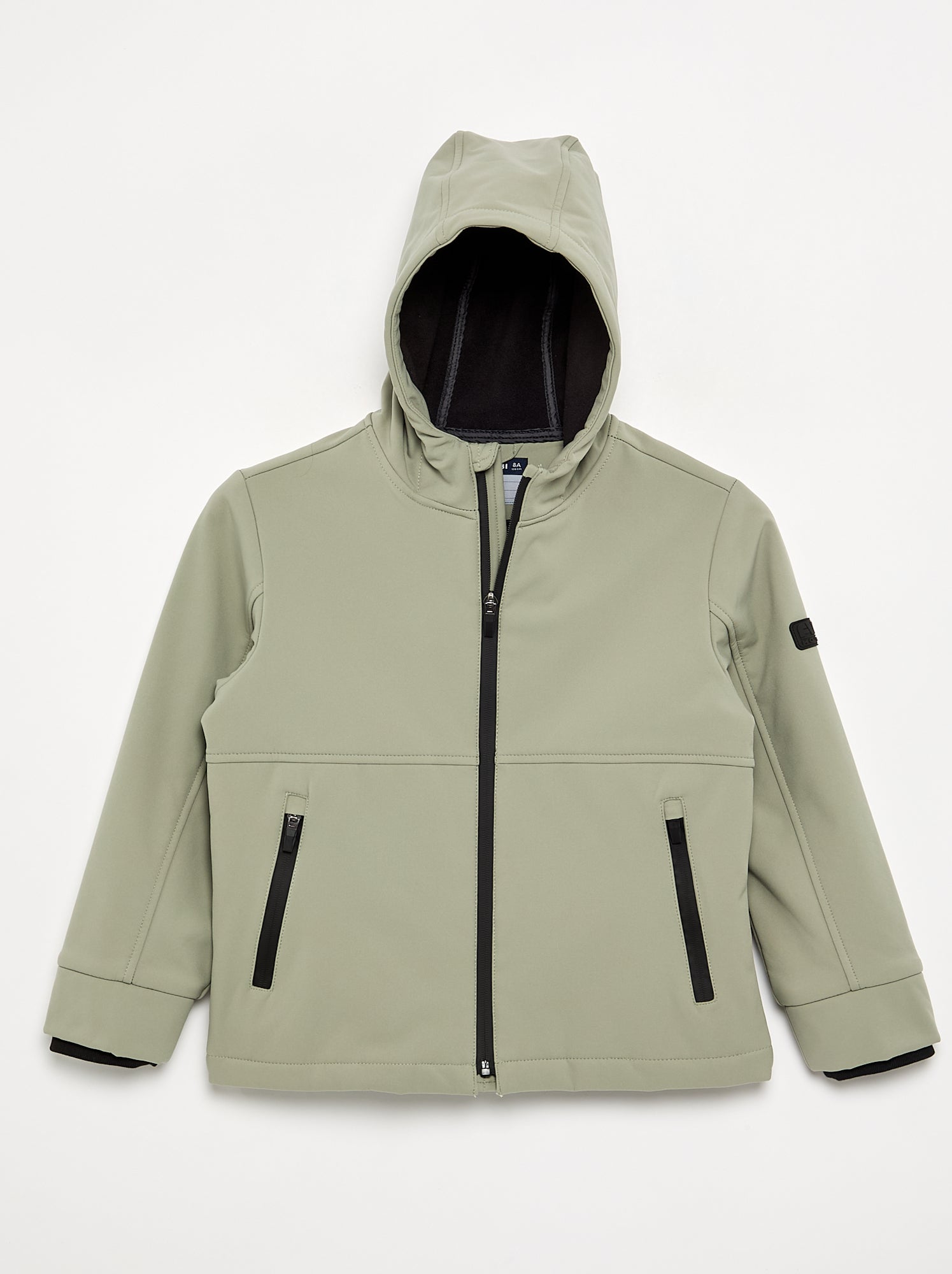 Blouson à capuche doublé en micro polaire - Vert