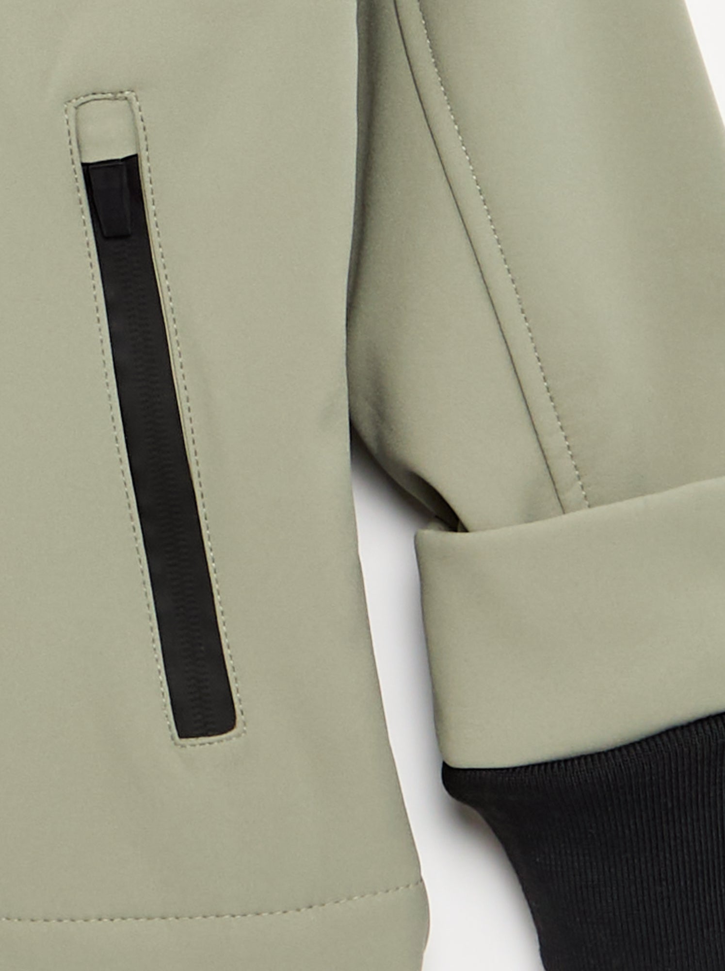 Blouson à capuche doublé en micro polaire - Vert
