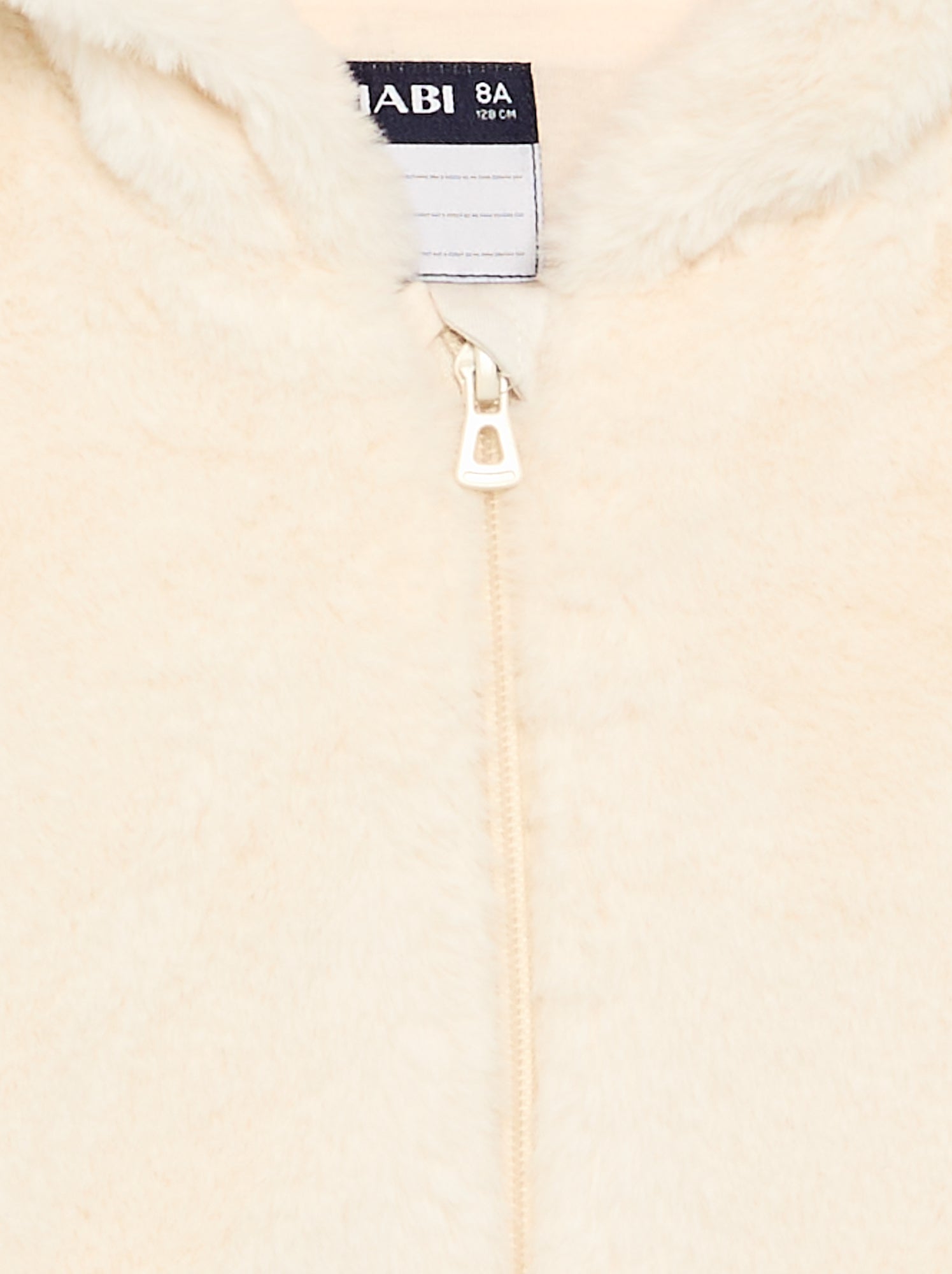 Blouson à capuche en fausse fourrure - Blanc