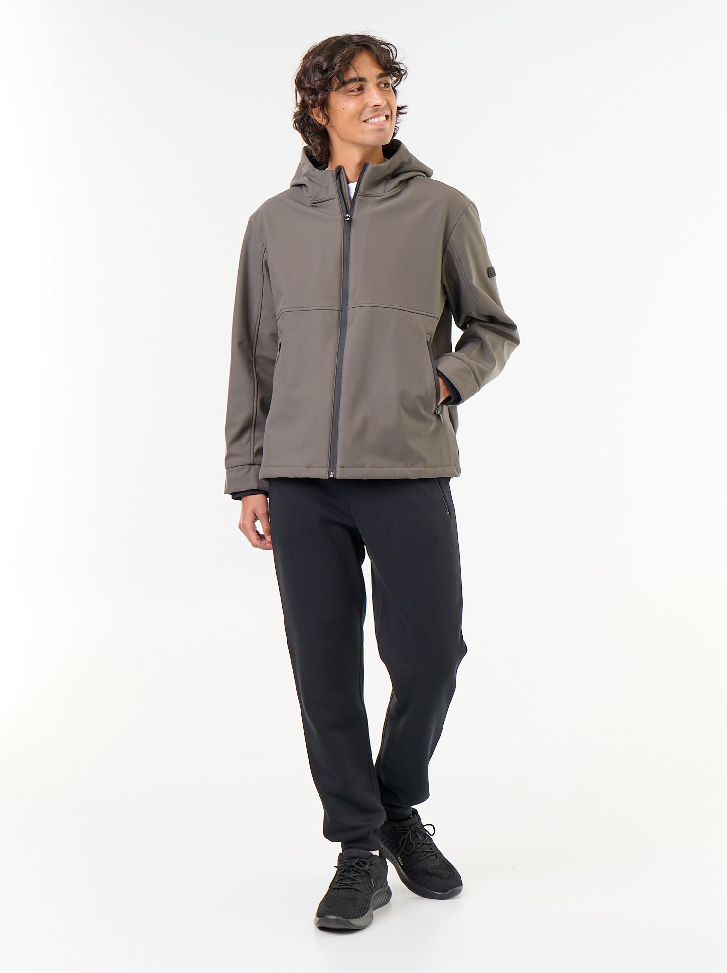 Blouson à capuche néoprène doublé micro-polaire - Kaki