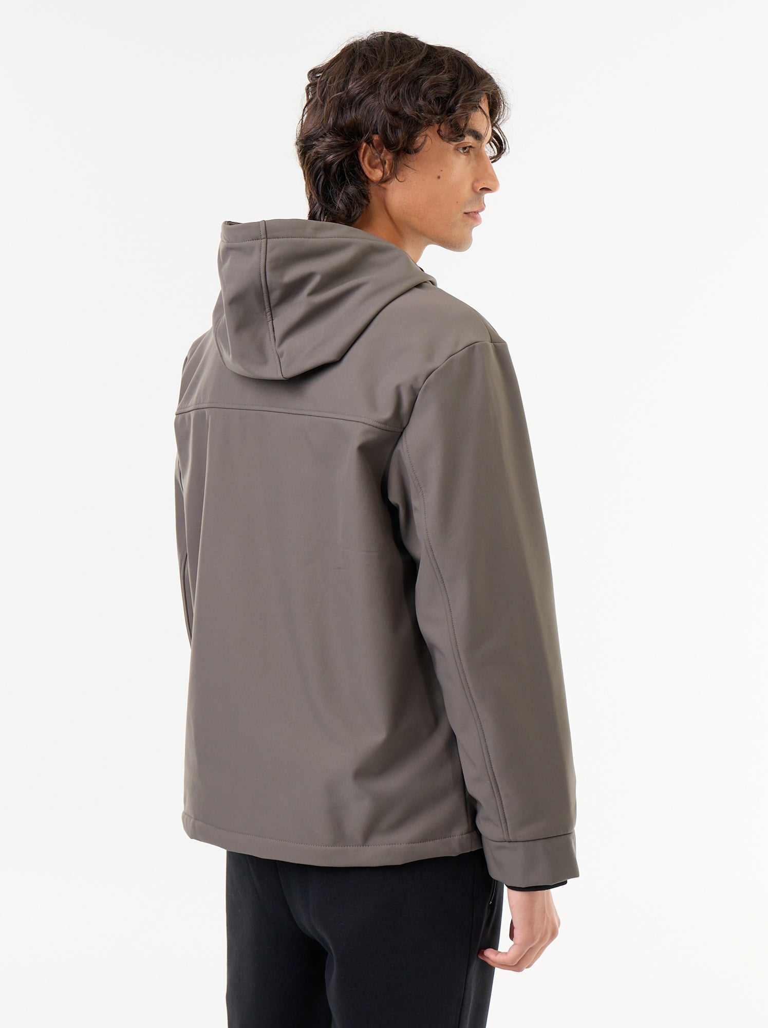 Blouson à capuche néoprène doublé micro-polaire - Kaki