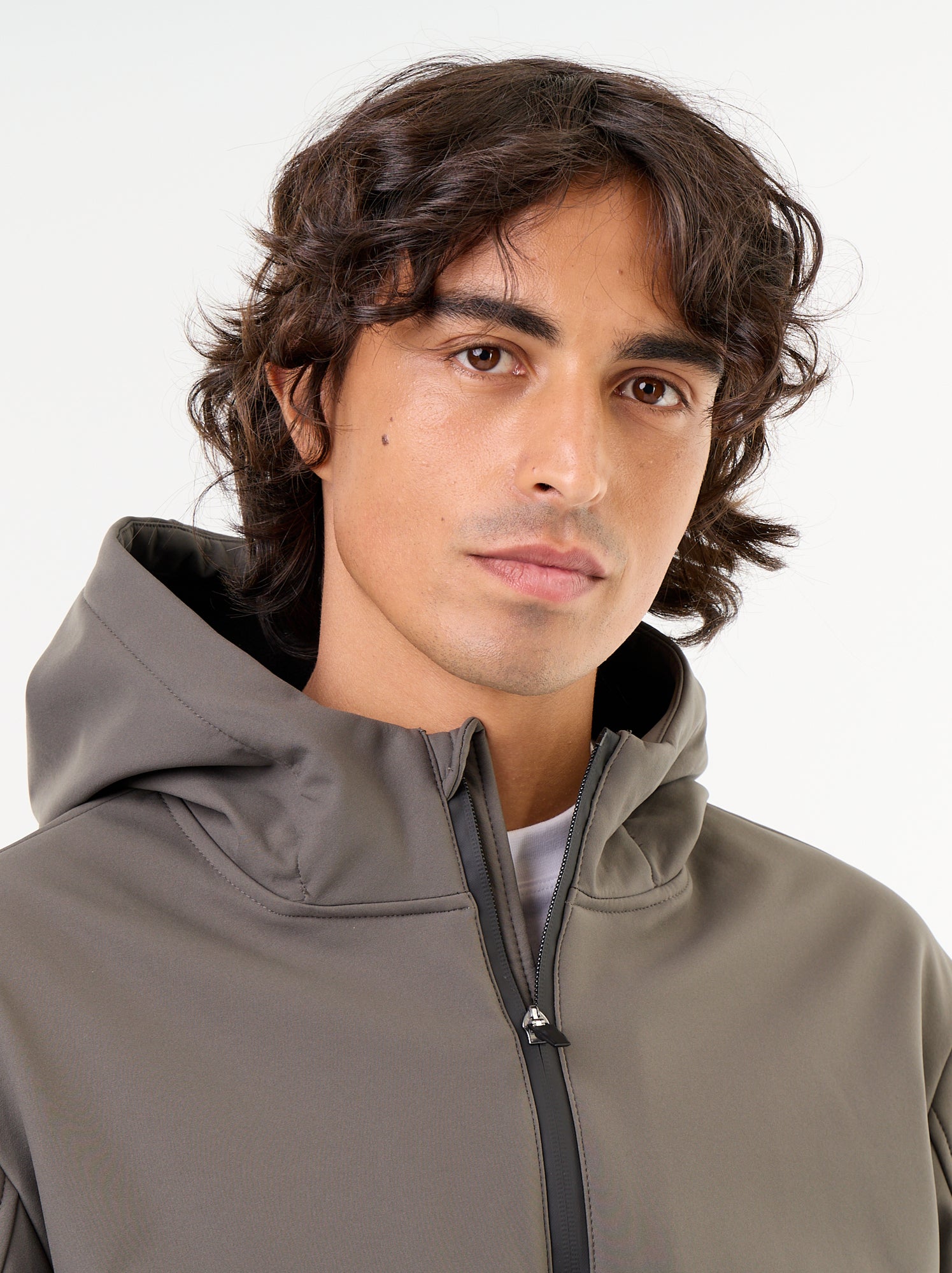 Blouson à capuche néoprène doublé micro-polaire - Kaki
