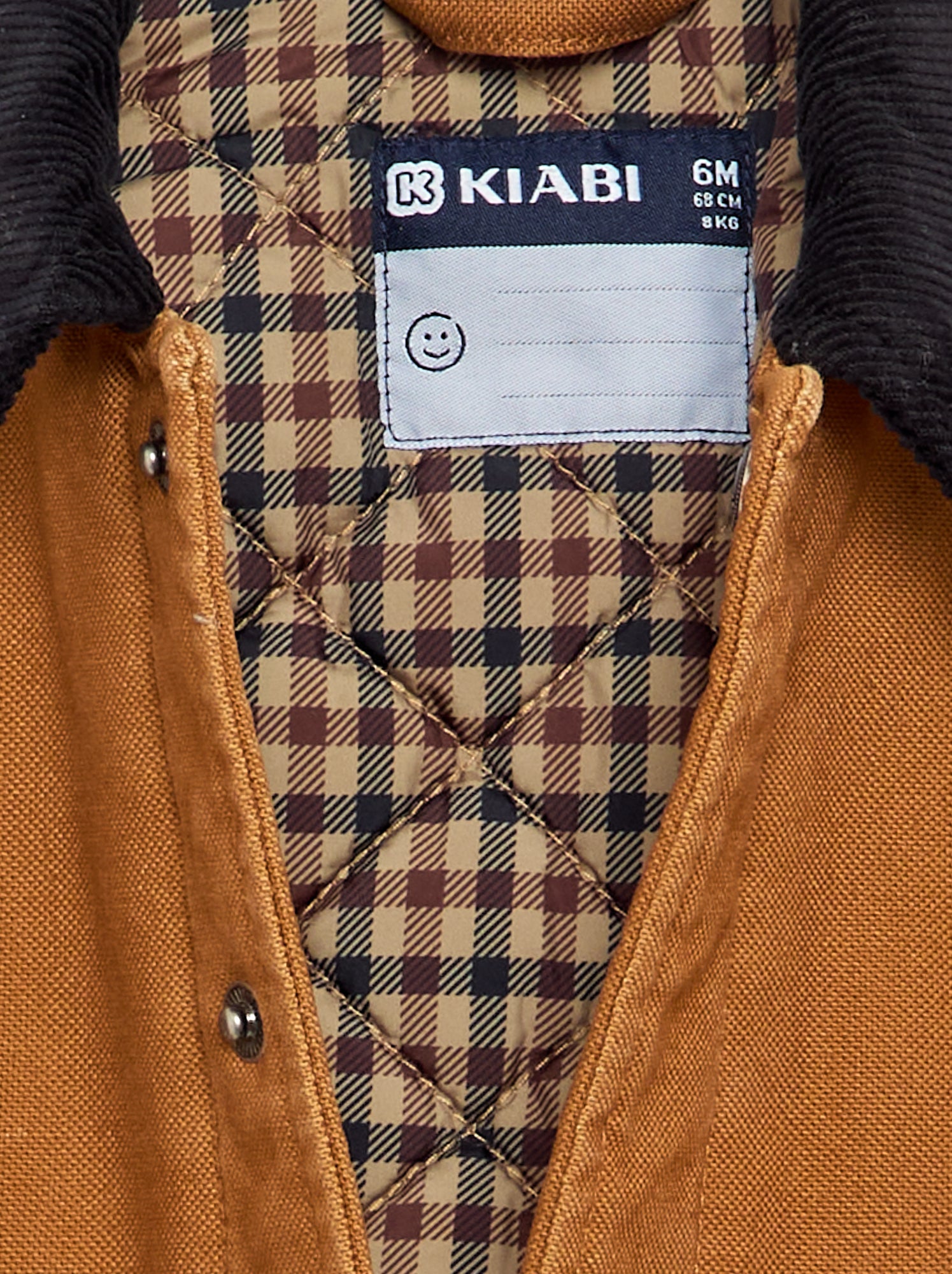 Blouson avec col contrasté en velours - Marron