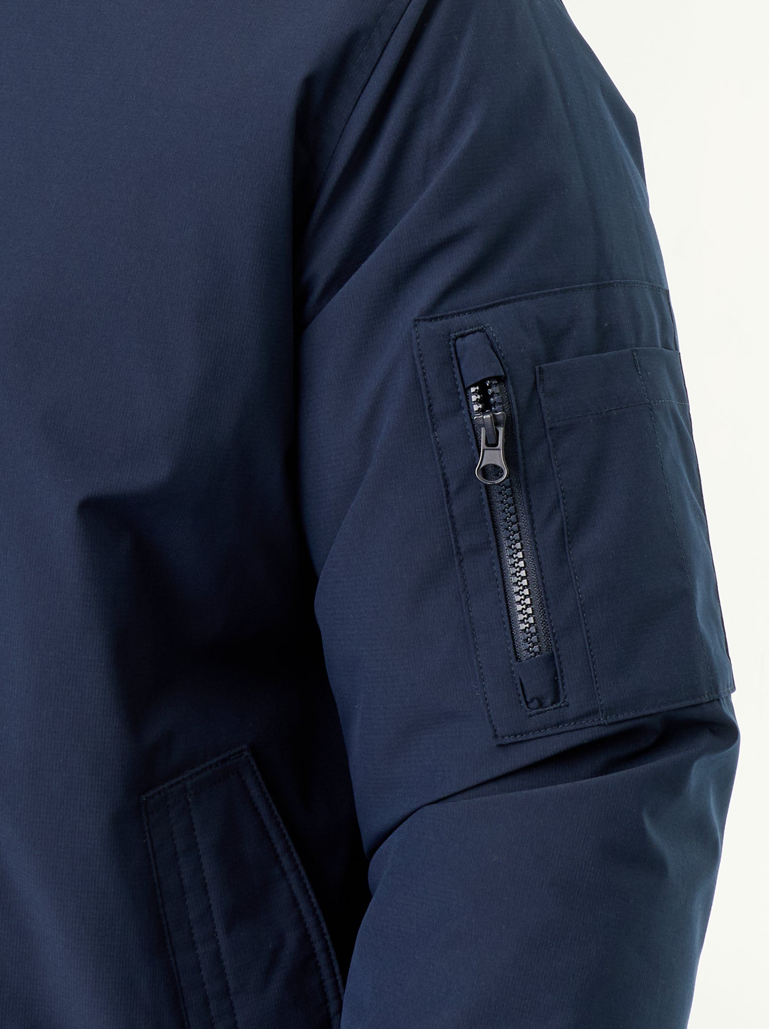 Blouson aviateur avec col en maille côtelée - Bleu