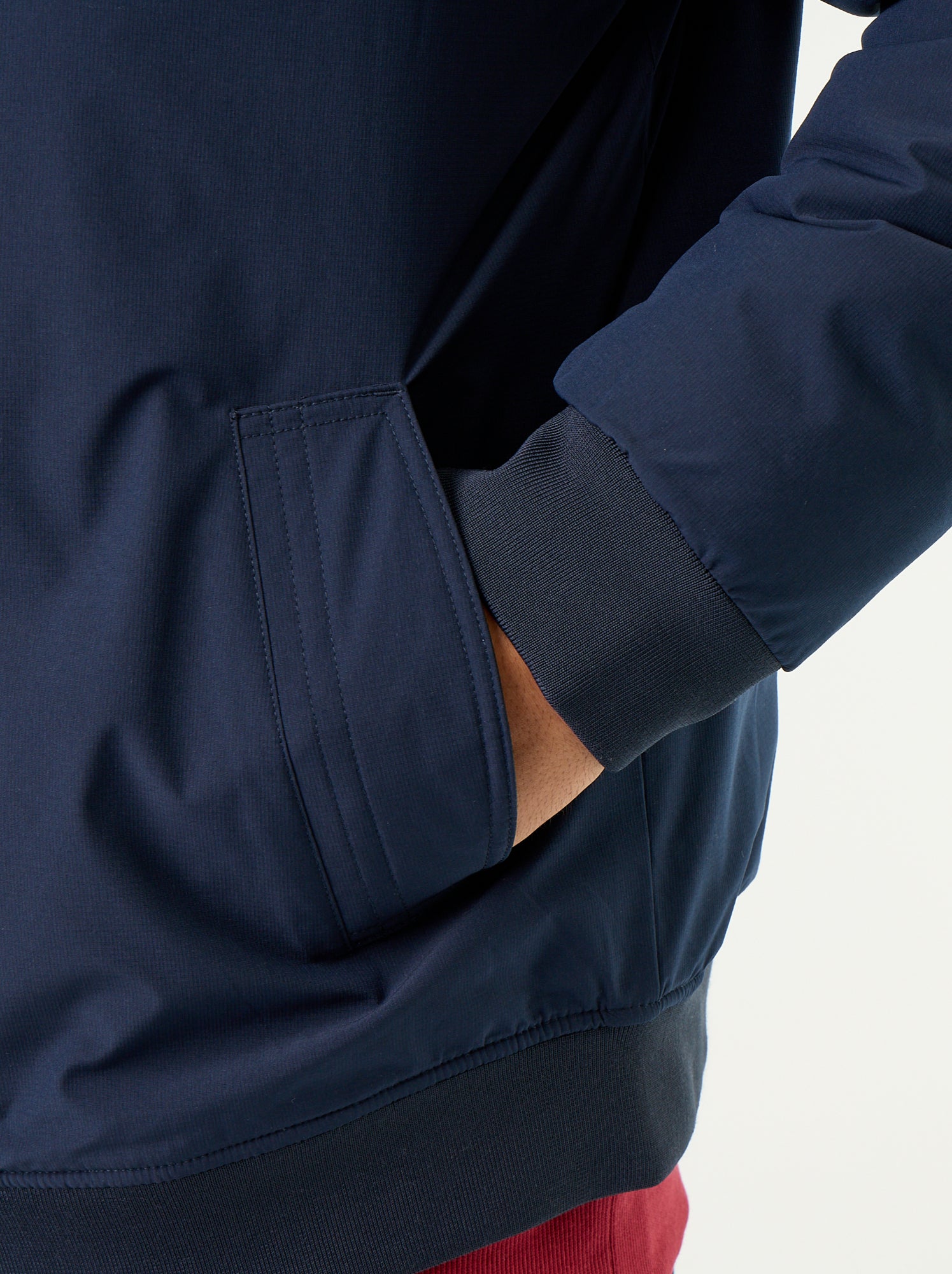 Blouson aviateur avec col en maille côtelée - Bleu