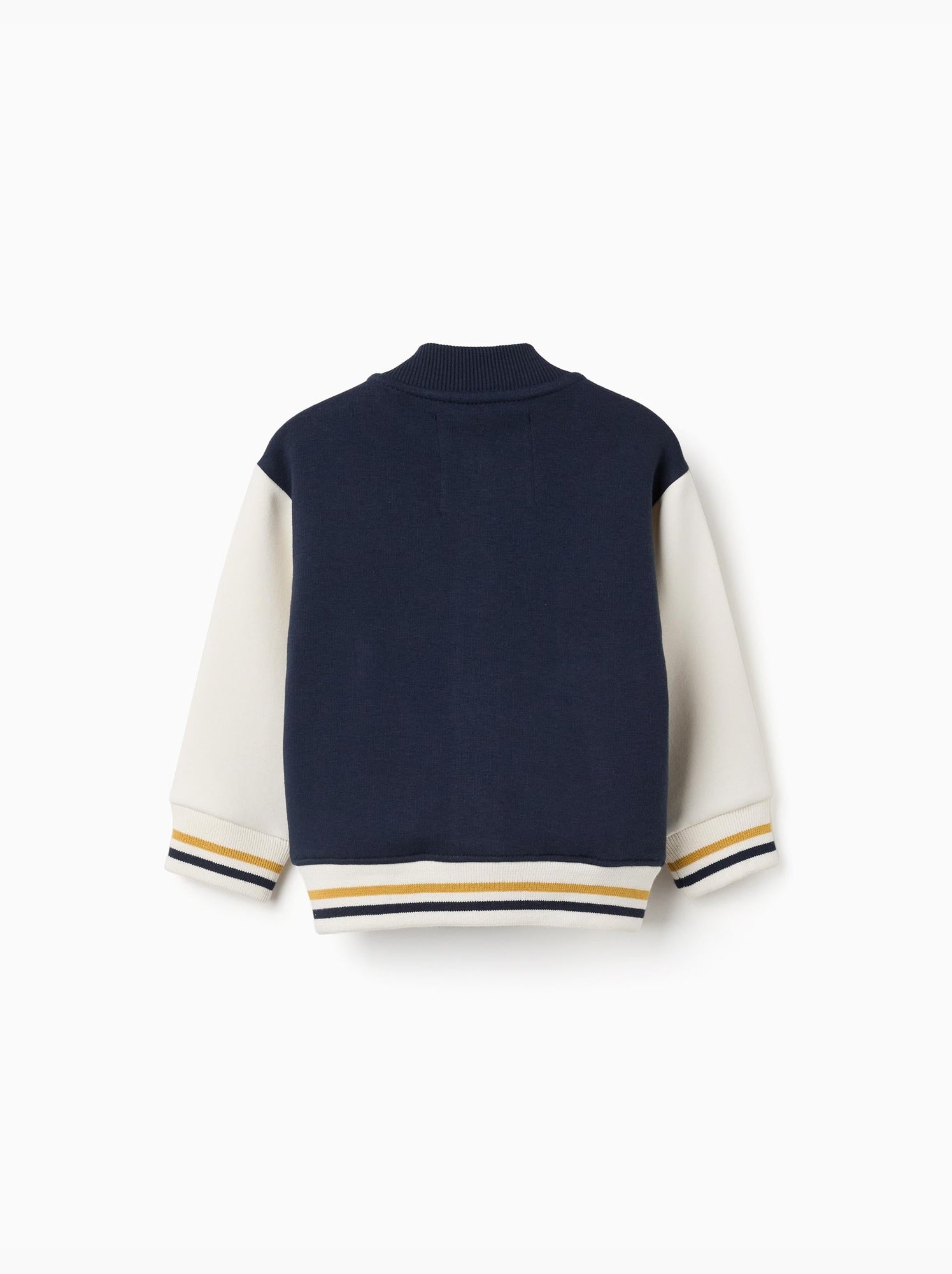 Blouson bomber en coton peigné avec imprimé - Bleu foncé