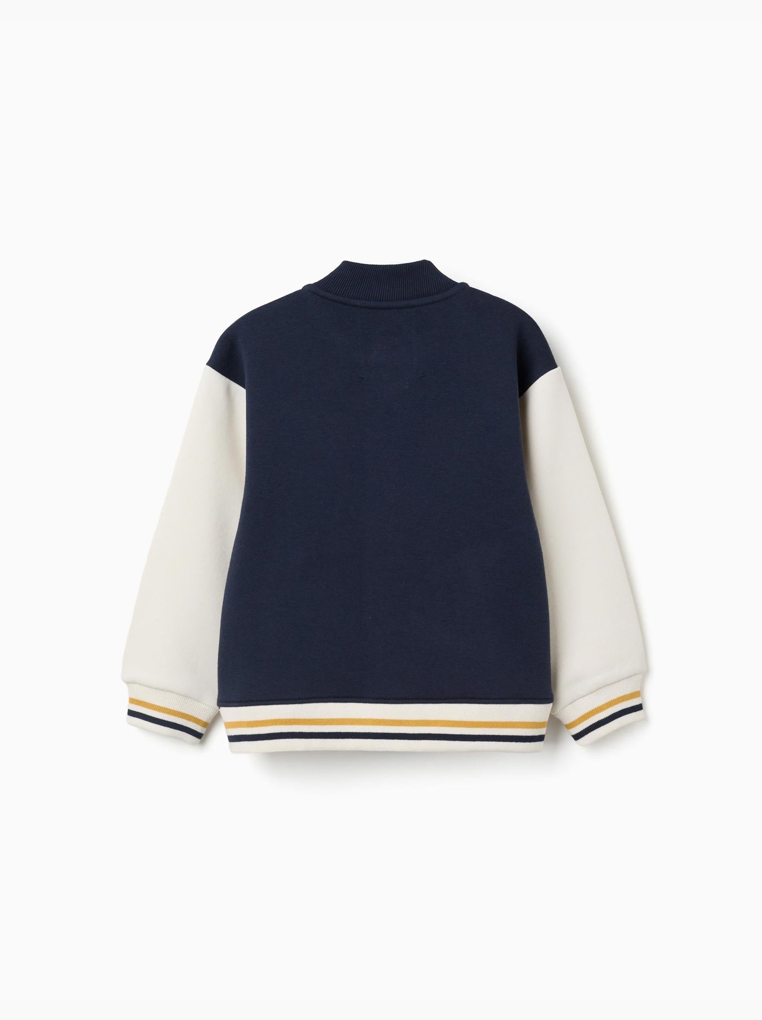 Blouson bomber en coton peigné avec imprimé - Bleu foncé