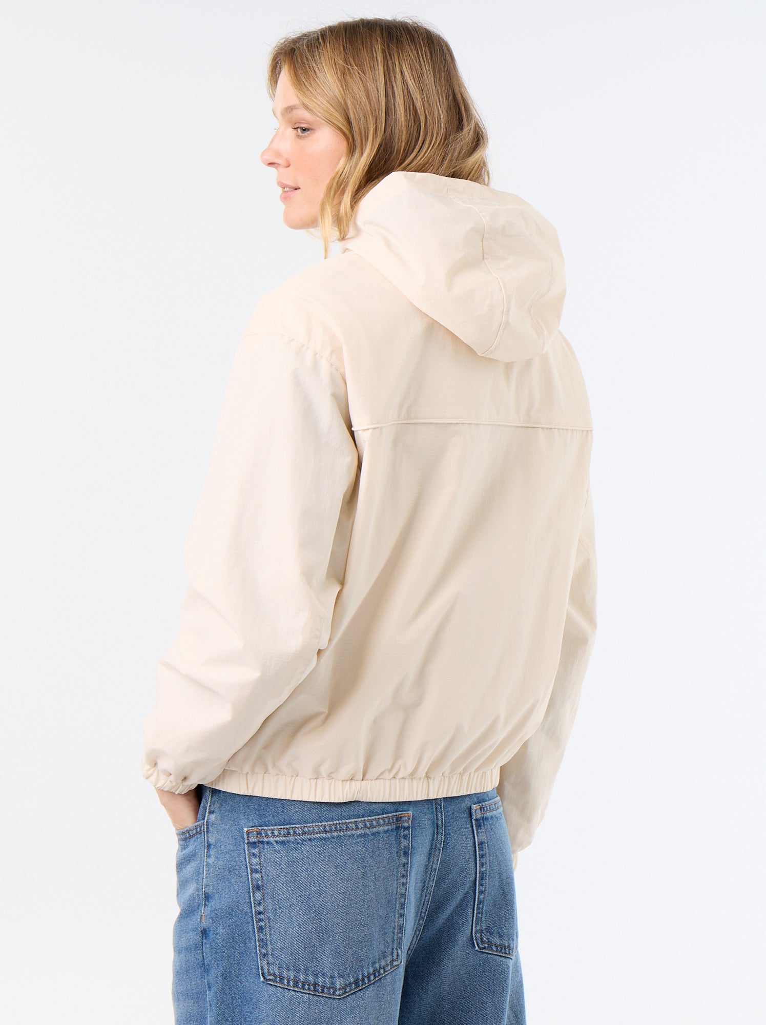 Blouson coupe-vent à capuche - Beige