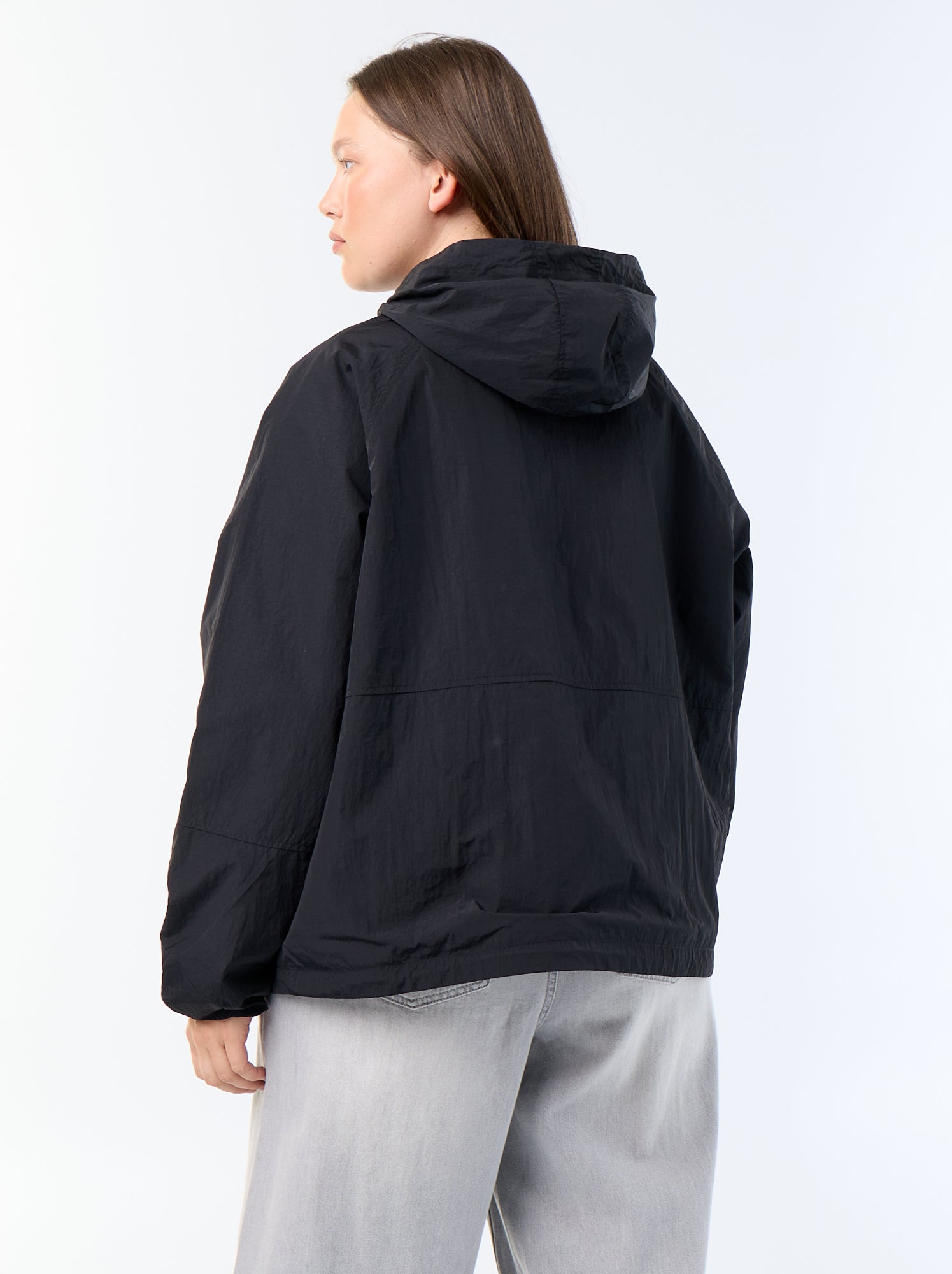 Blouson coupe-vent avec détails dorés - Noir