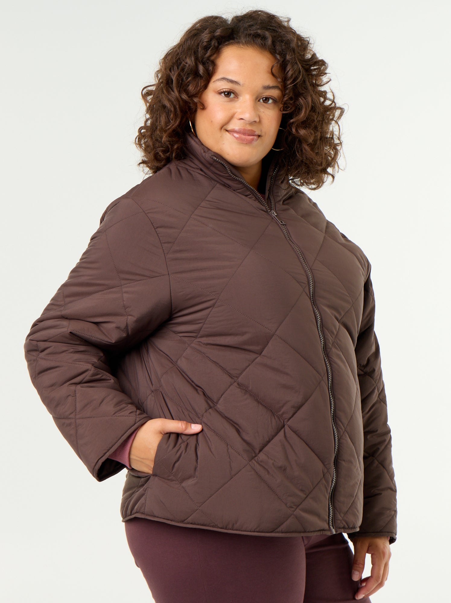 Blouson déperlant uni - Marron