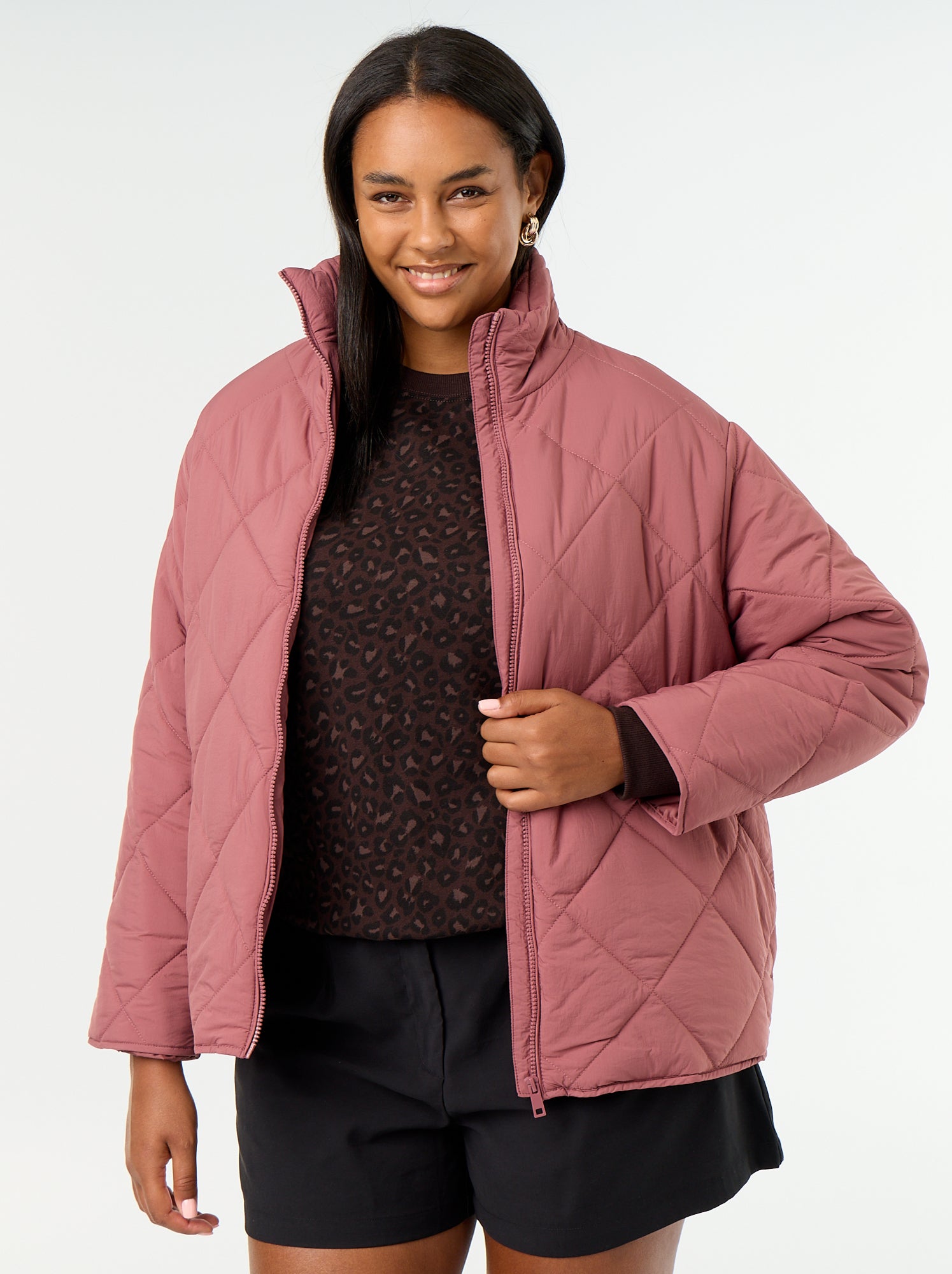 Blouson déperlant uni - Rose