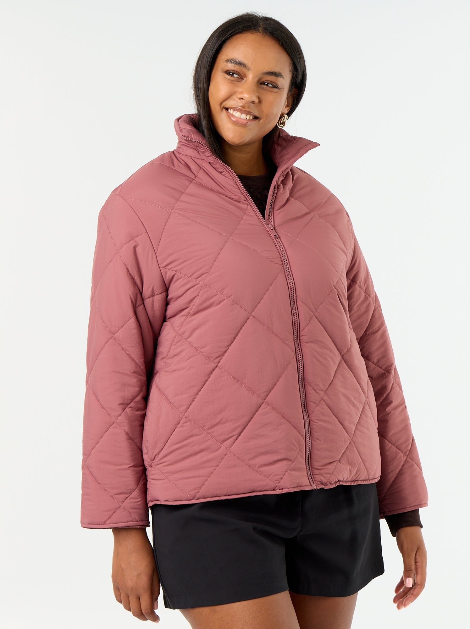 Blouson déperlant uni - Rose